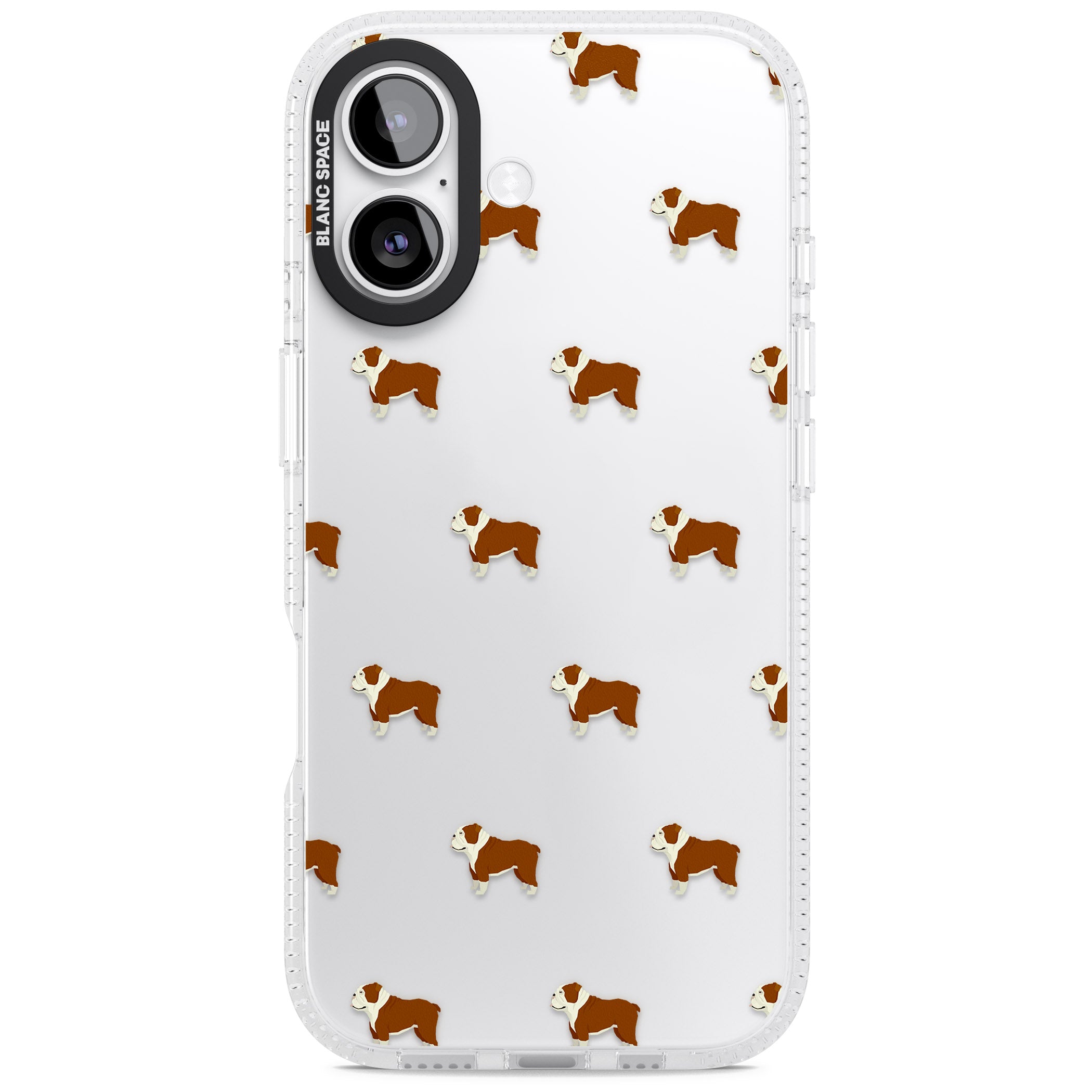 Bulldog Pattern Clear iPhone 17 Impact Air Clear Phone Case