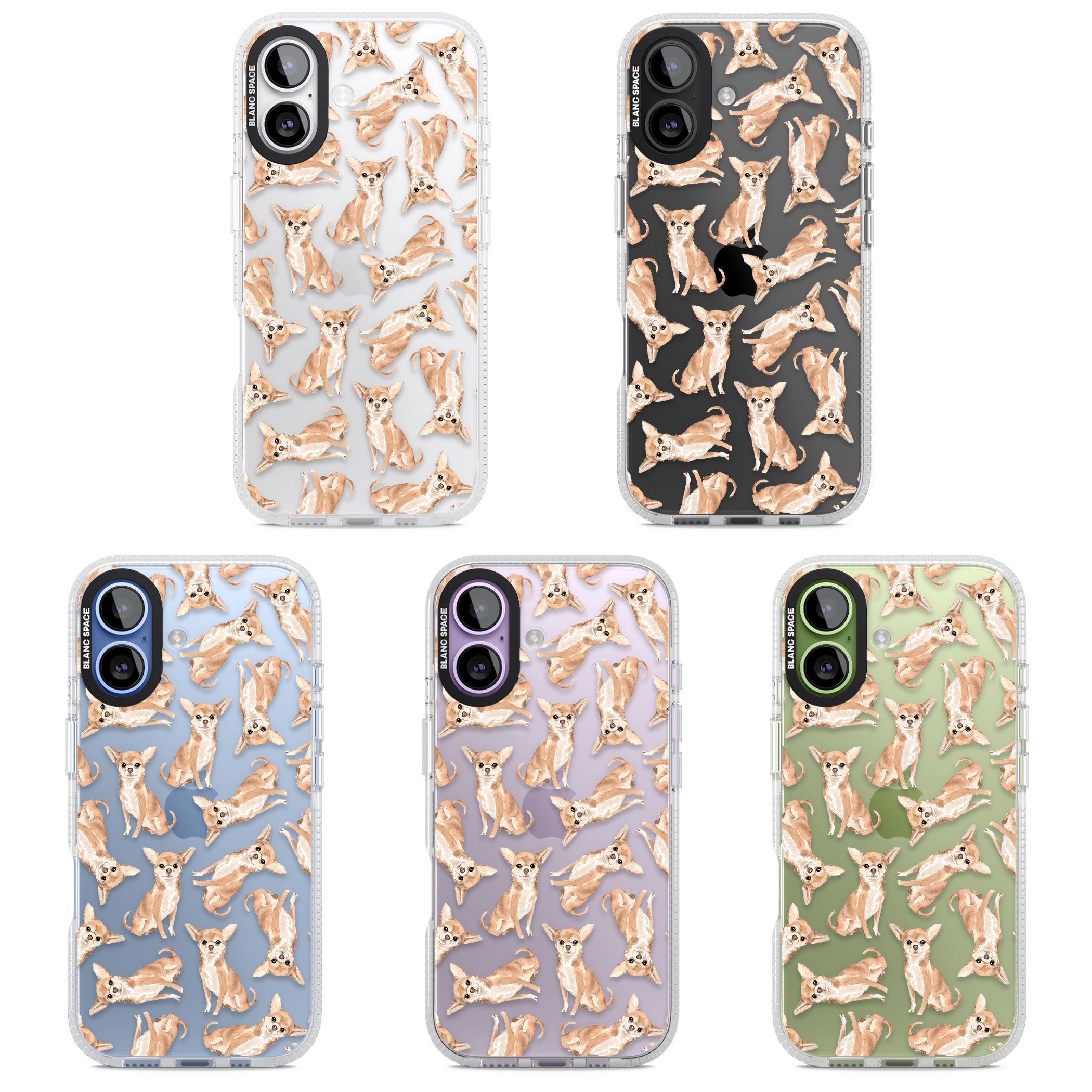 Chihuahua Watercolour Dog Pattern iPhone 17 Impact Air Clear Phone Case APT Impact Protection