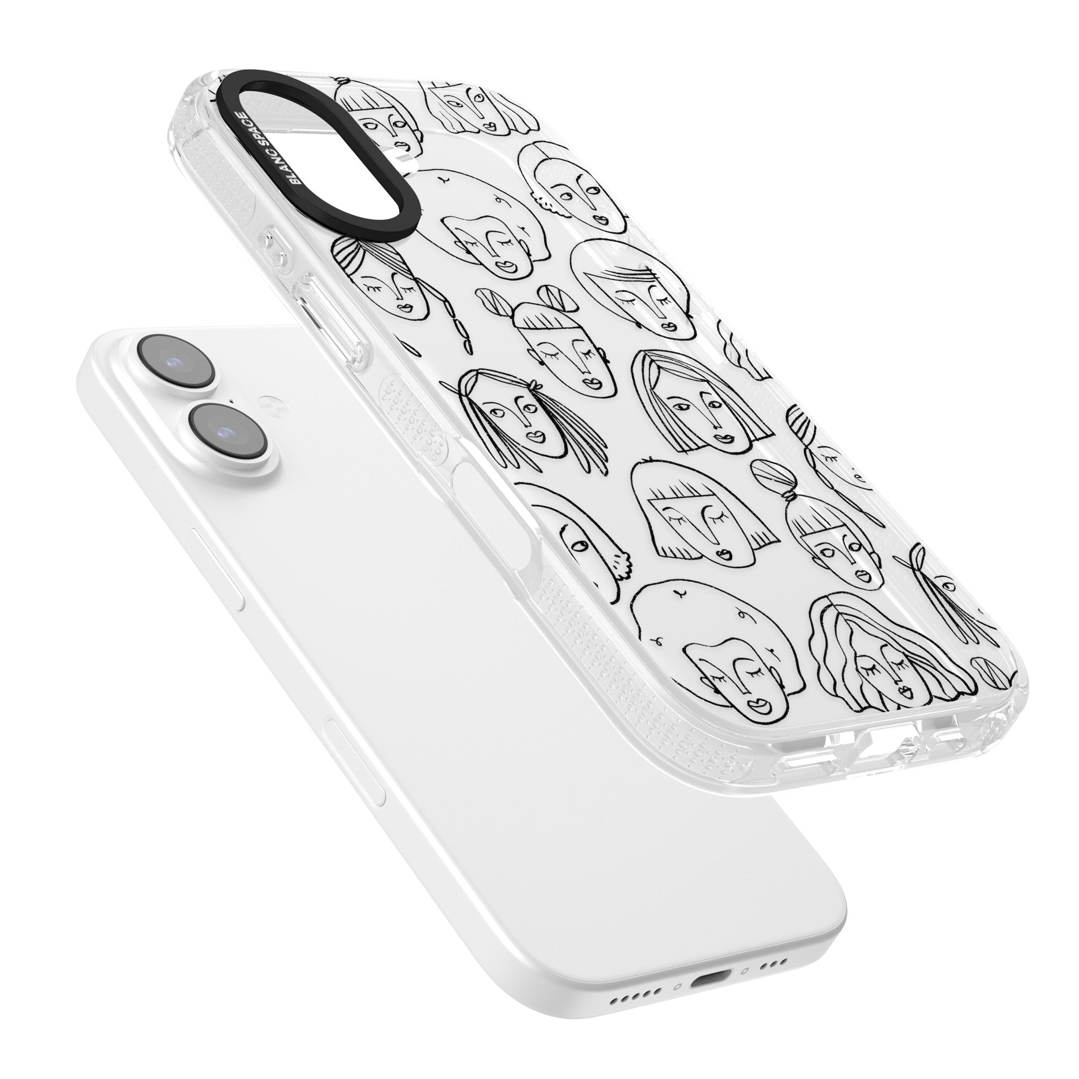 Doodle Face iPhone 17 Impact Air Clear Phone Case Colours