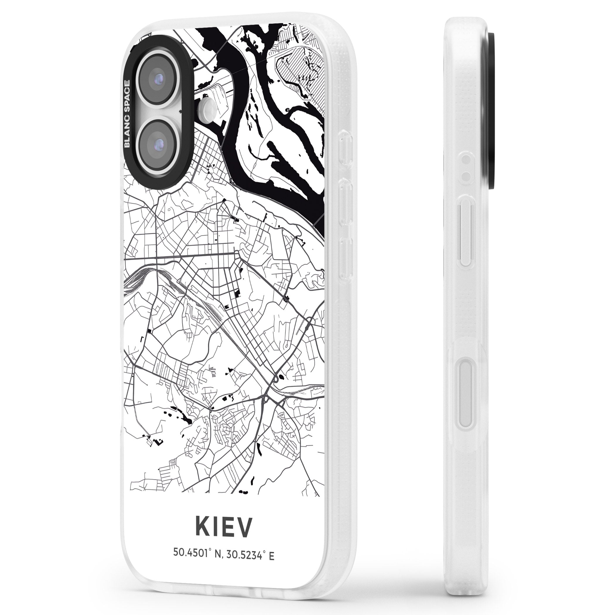 Kiev Map iPhone 17 Impact Air Clear Phone Case Side Profile