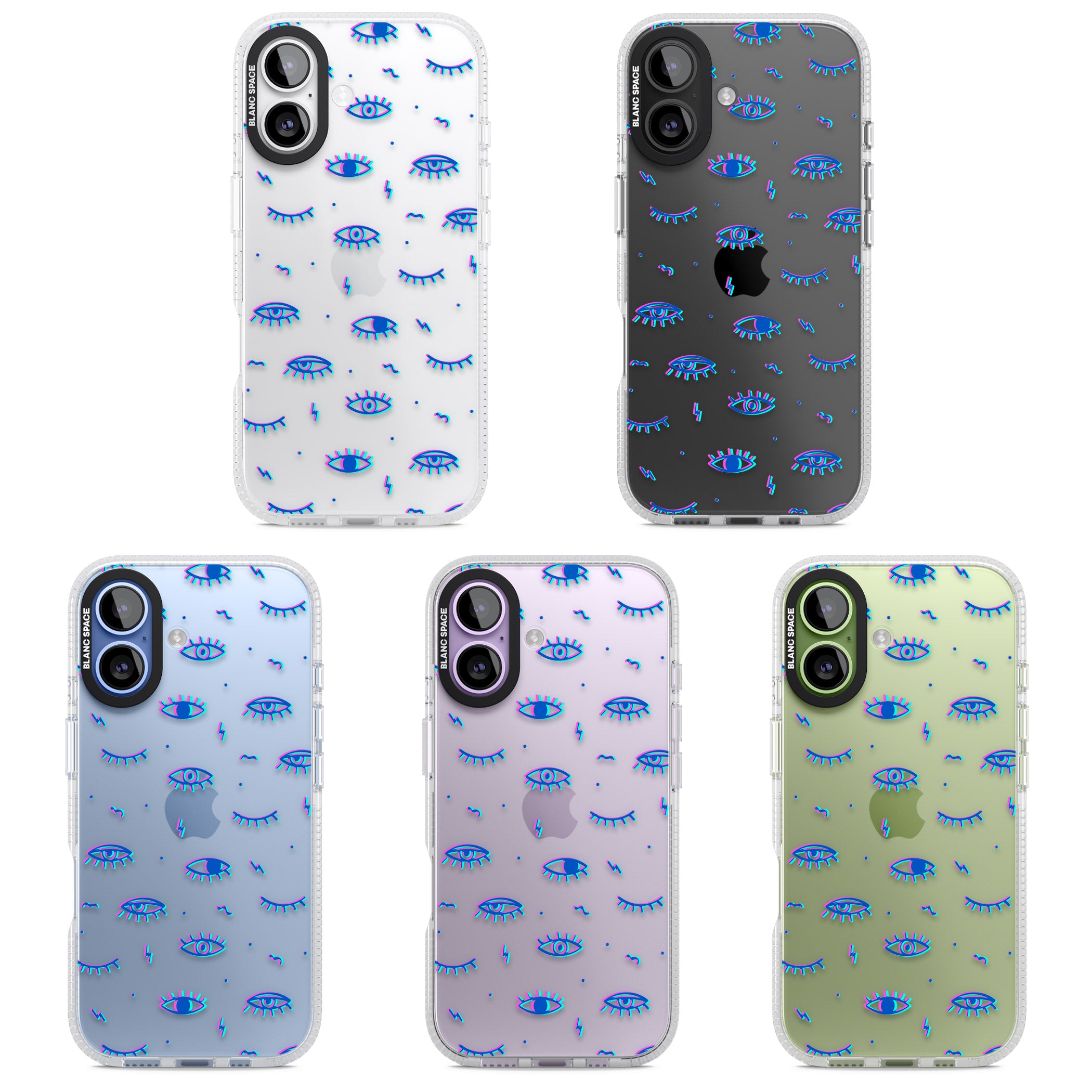 Duotone Psychedelic Eyes iPhone 17 Impact Air Clear Phone Case APT Impact Protection