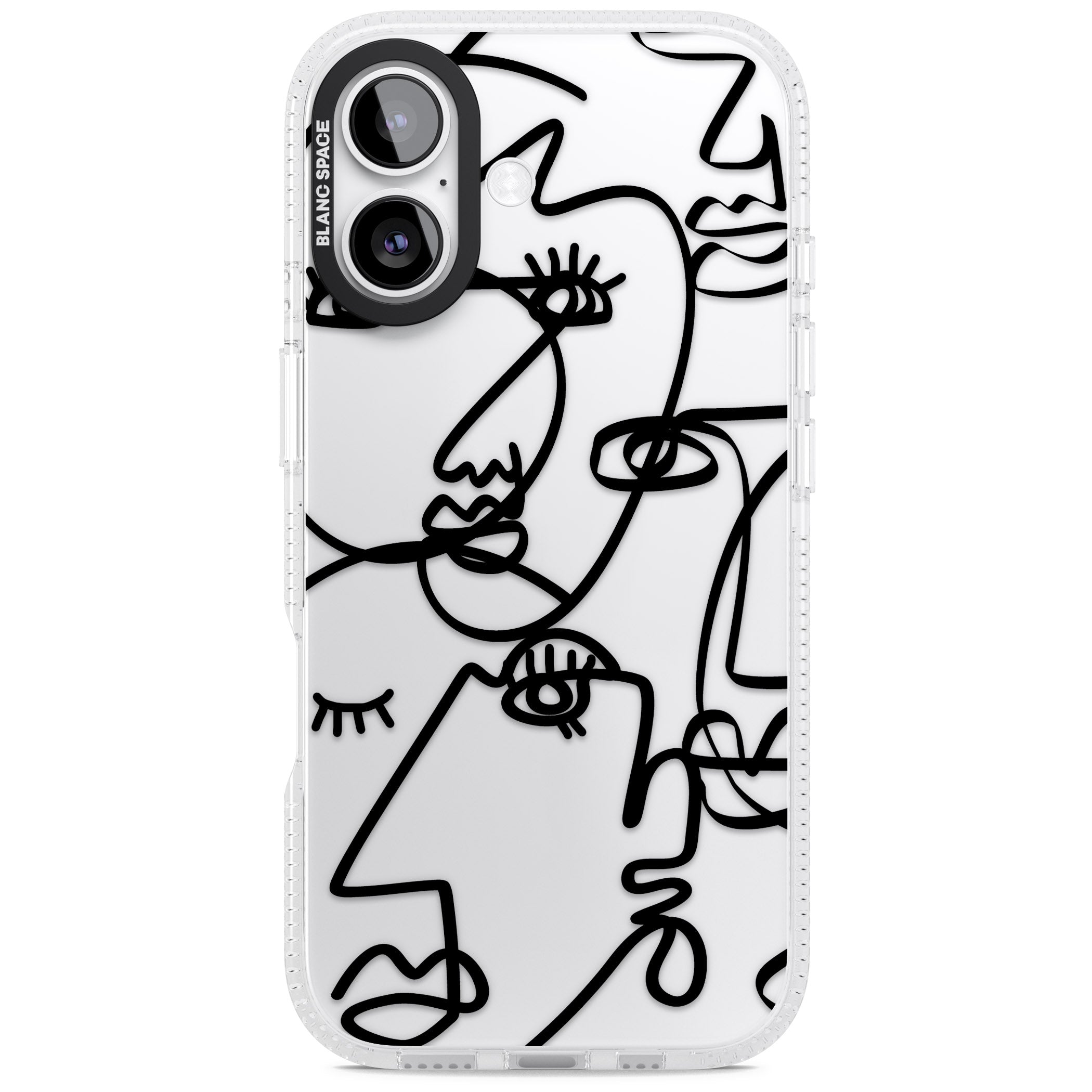 Abstract Line Art Black Clear iPhone 17 Impact Air Clear Phone Case