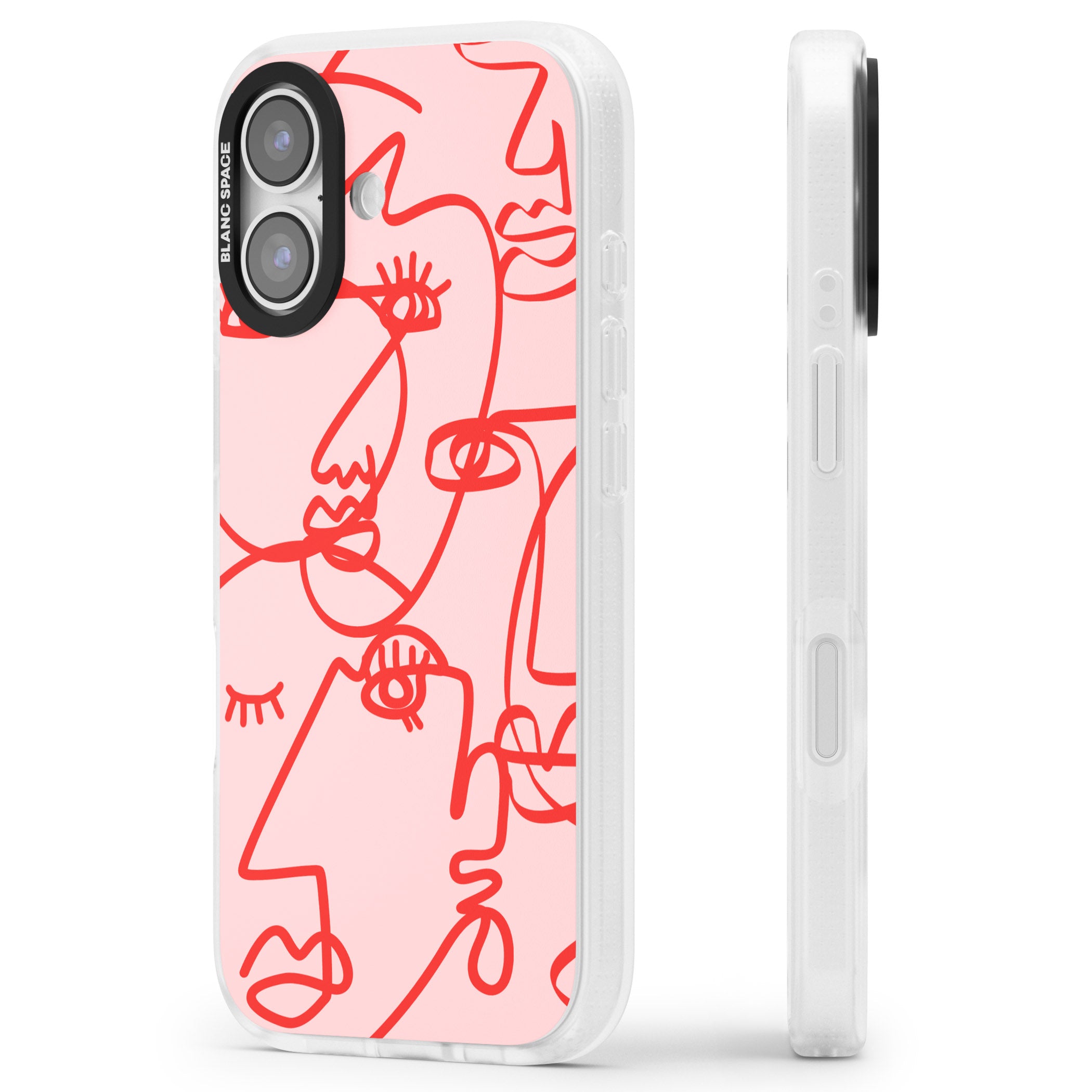 Red Line Art iPhone 17 Impact Air Clear Phone Case Side Profile