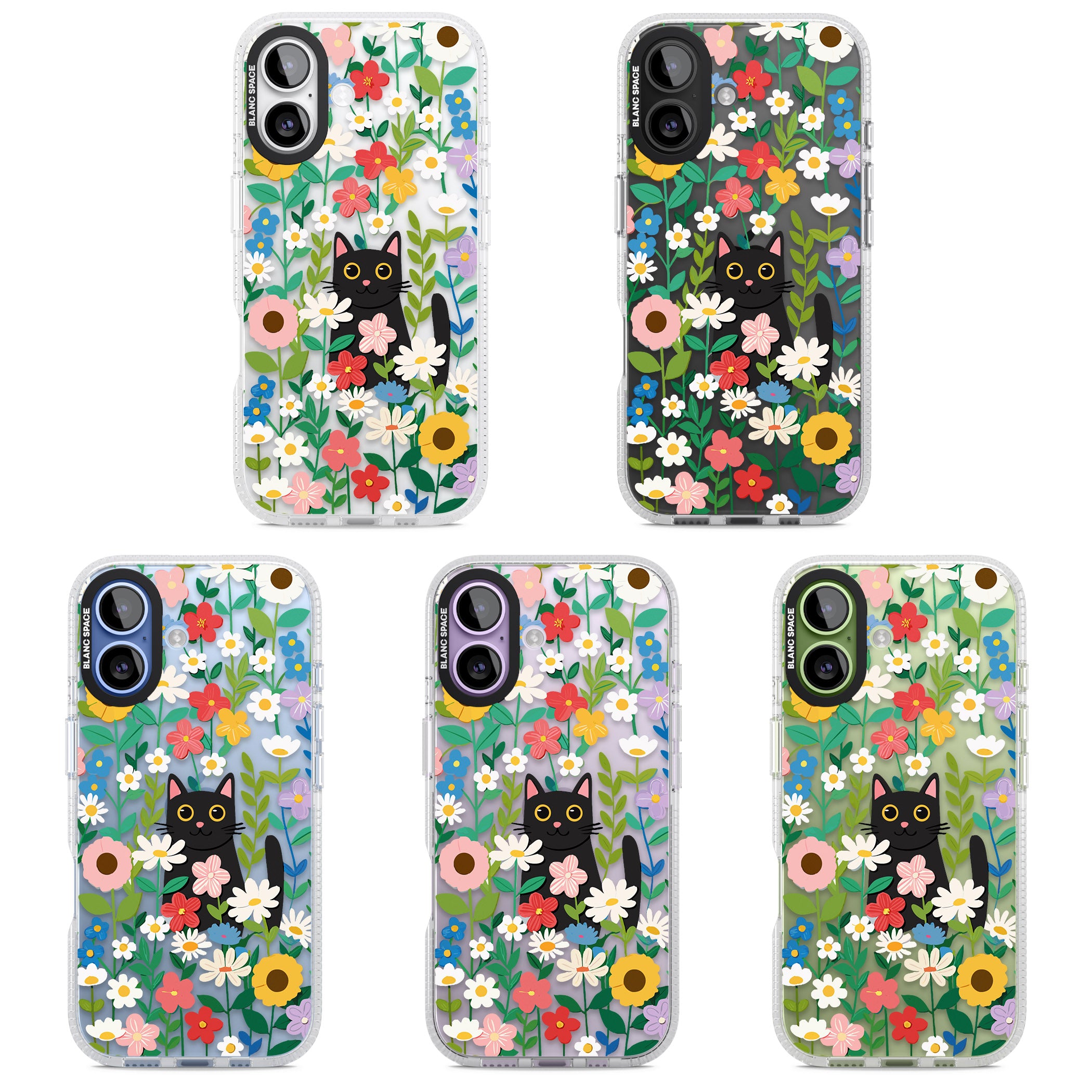 Whiskers & Wildflowers Cat iPhone 17 Impact Air Clear Phone Case APT Impact Protection