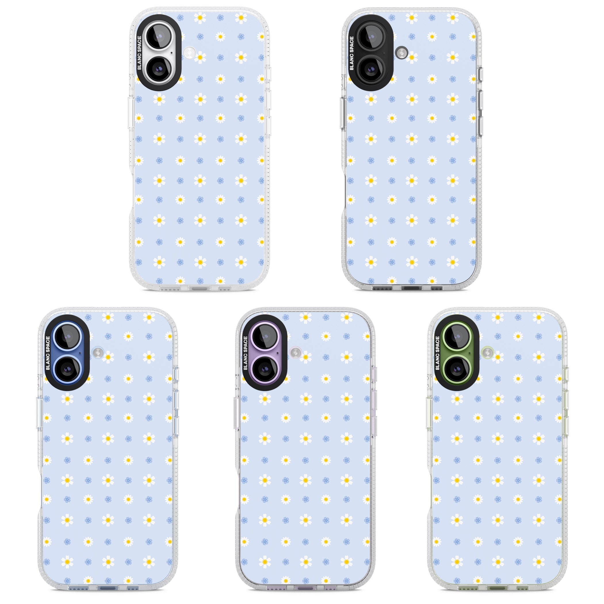 Pale Blue Daisies iPhone 17 Impact Air Clear Phone Case APT Impact Protection