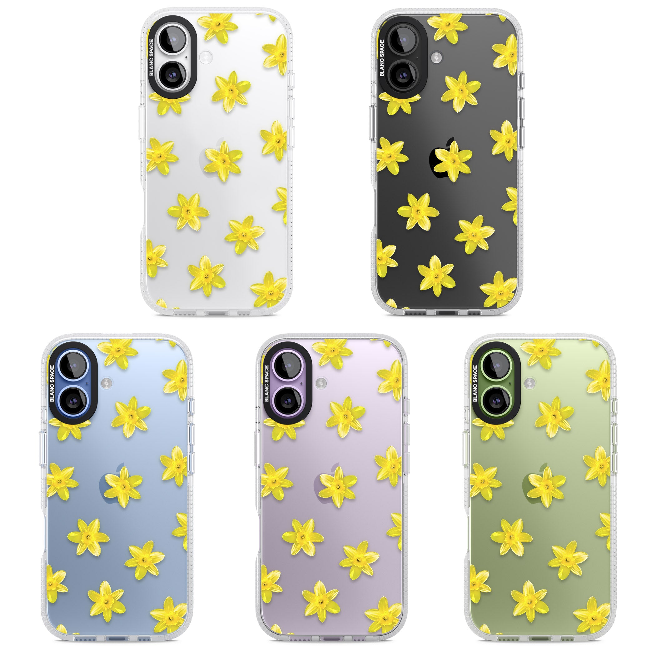 Daffodils Transparent Pattern iPhone 17 Impact Air Clear Phone Case APT Impact Protection