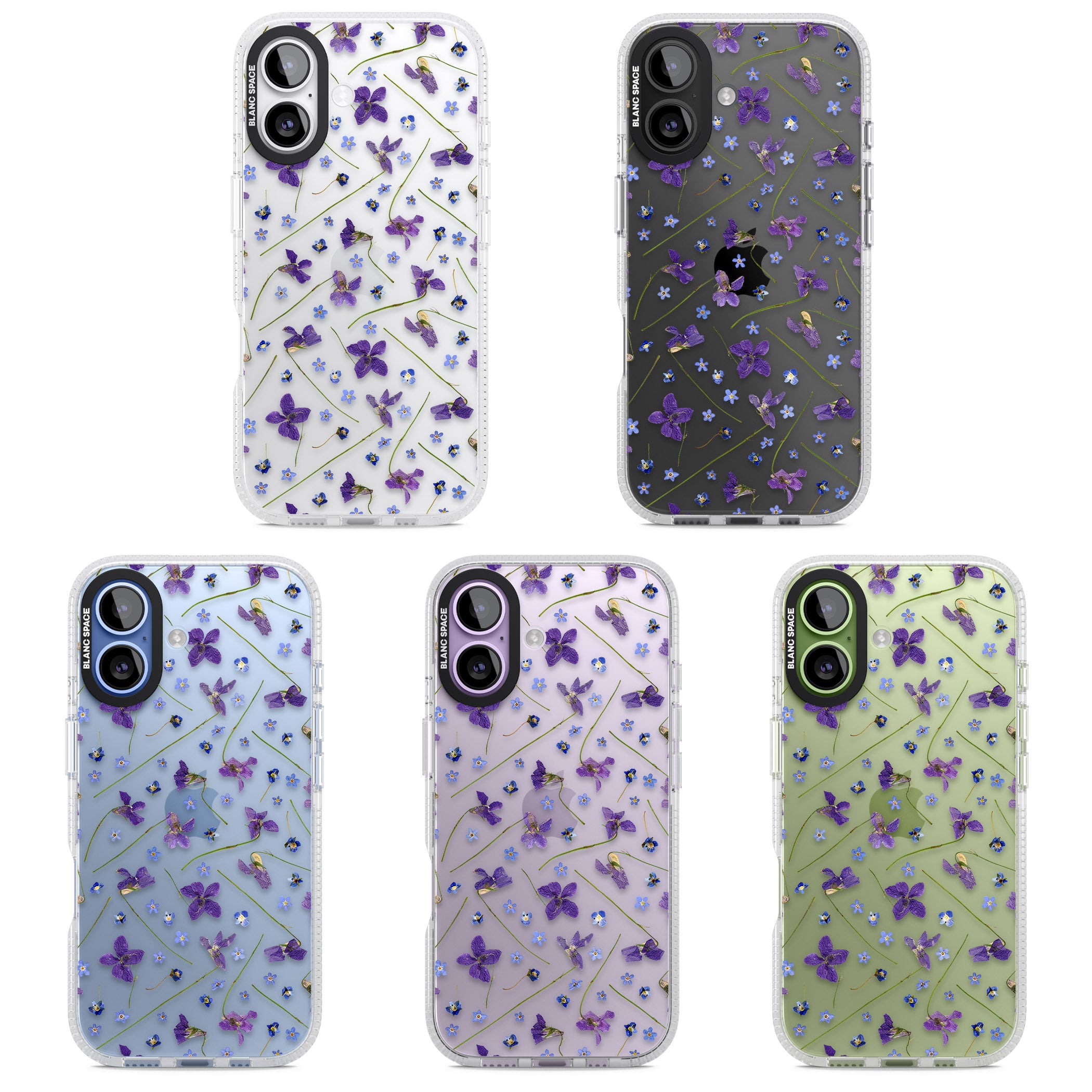 Pressed Violet Flower iPhone 17 Impact Air Clear Phone Case APT Impact Protection