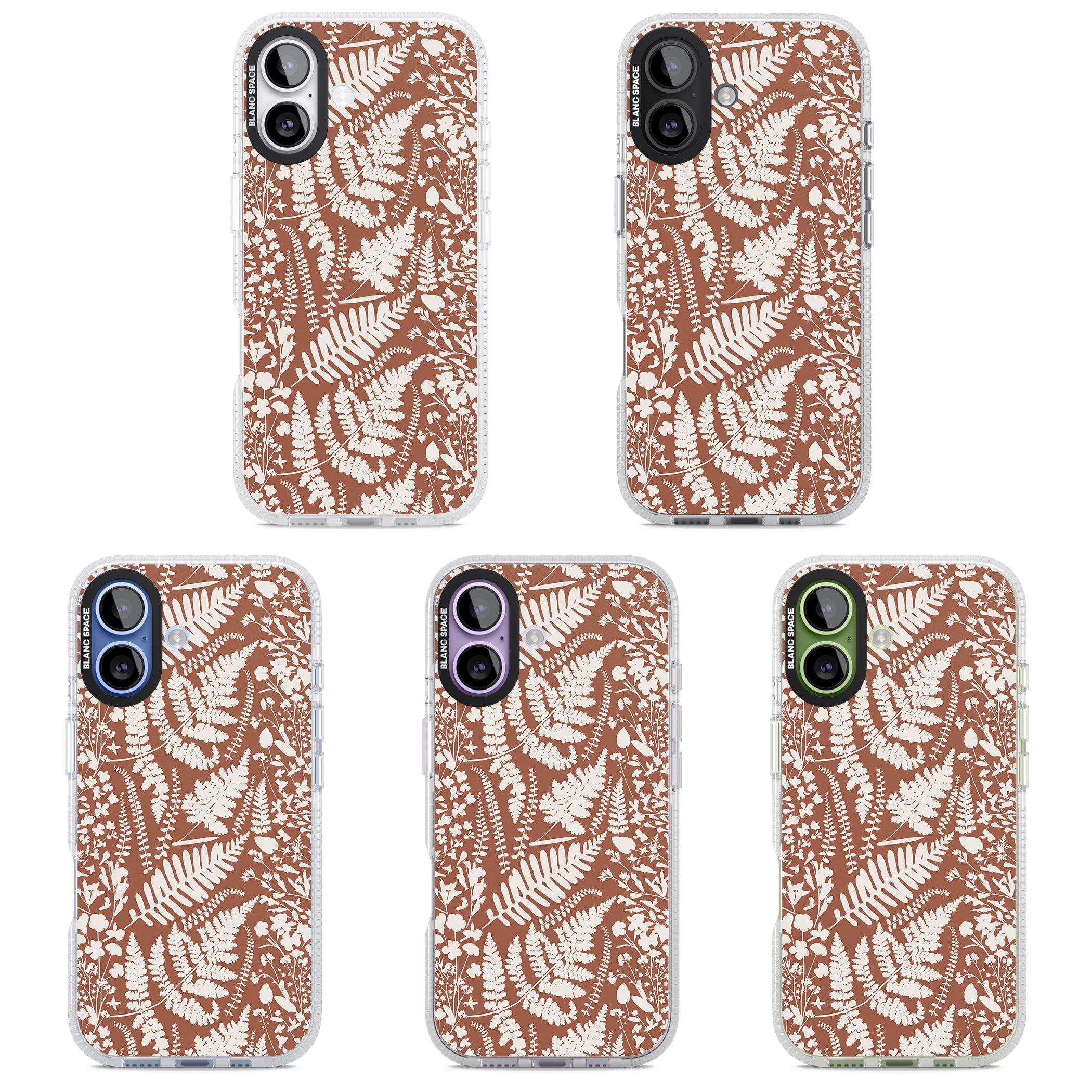Wildflowers And Ferns On Terracotta iPhone 17 Impact Air Clear Phone Case APT Impact Protection