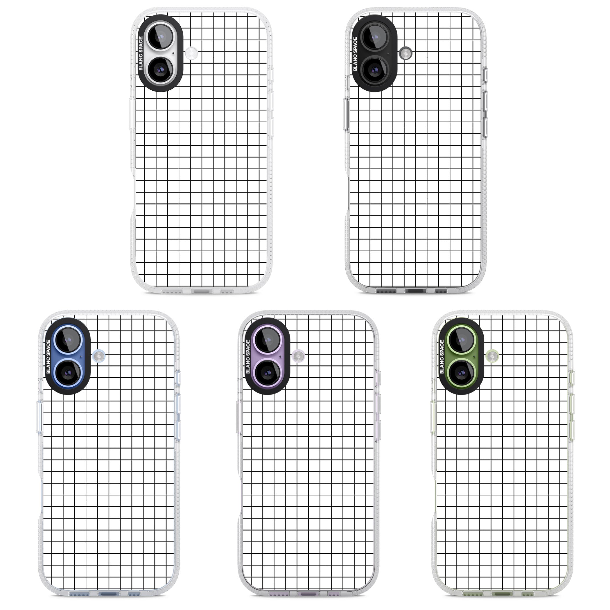 Minimal Black Grid iPhone 17 Impact Air Clear Phone Case APT Impact Protection
