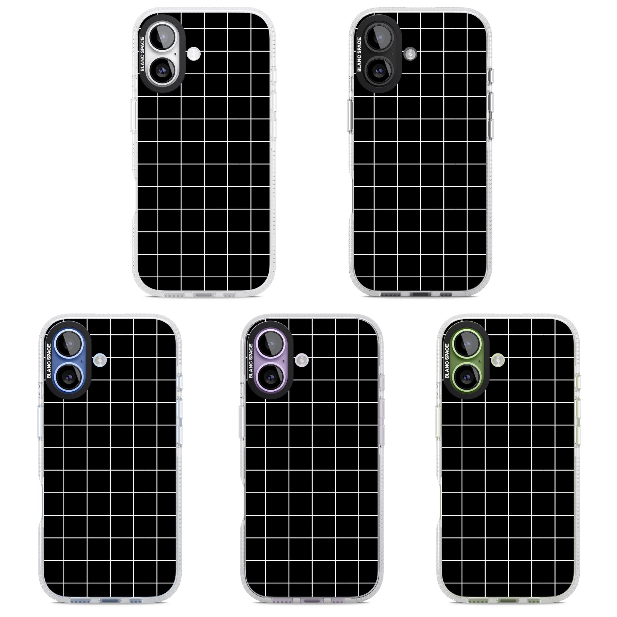 Minimalist Grid Pattern Black iPhone 17 Impact Air Clear Phone Case APT Impact Protection