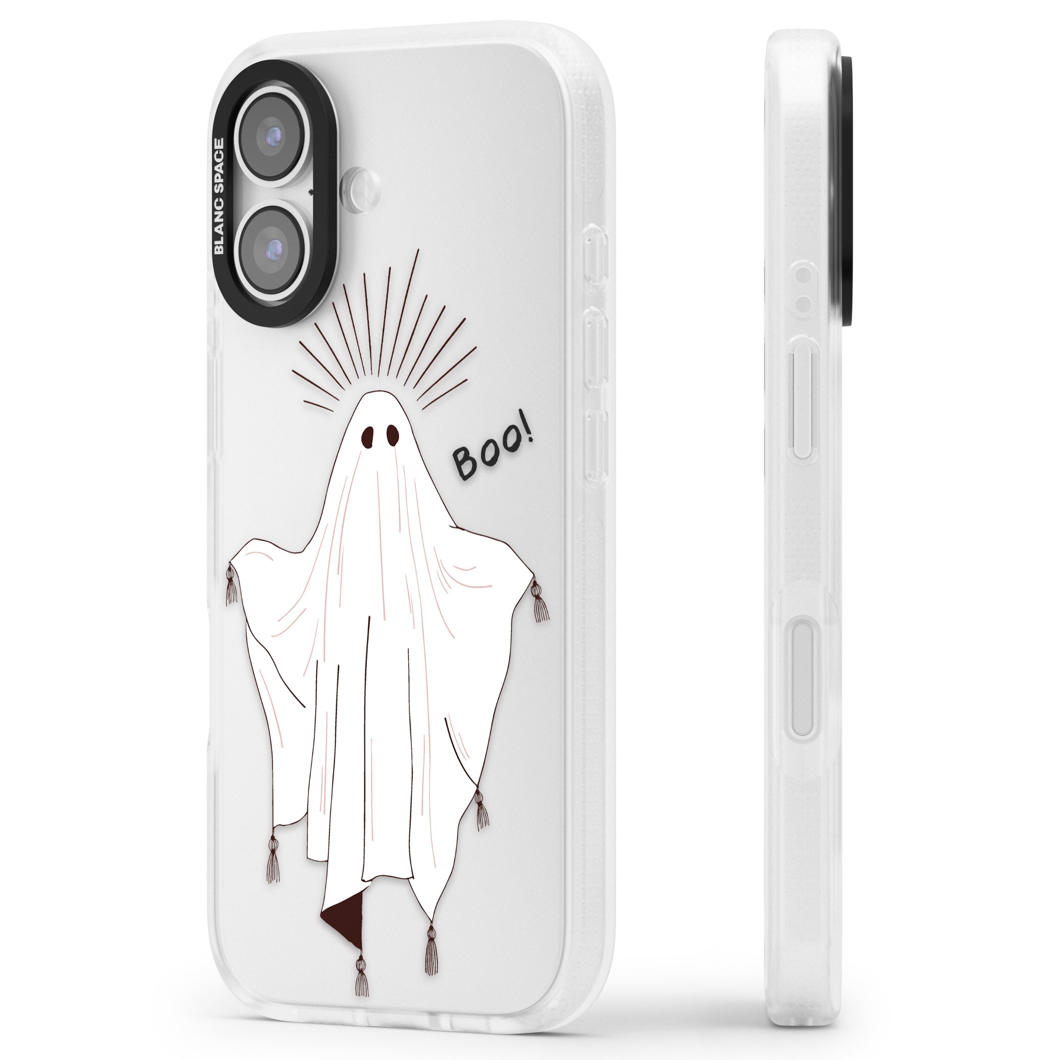 Boo! iPhone 17 Impact Air Clear Phone Case Side Profile