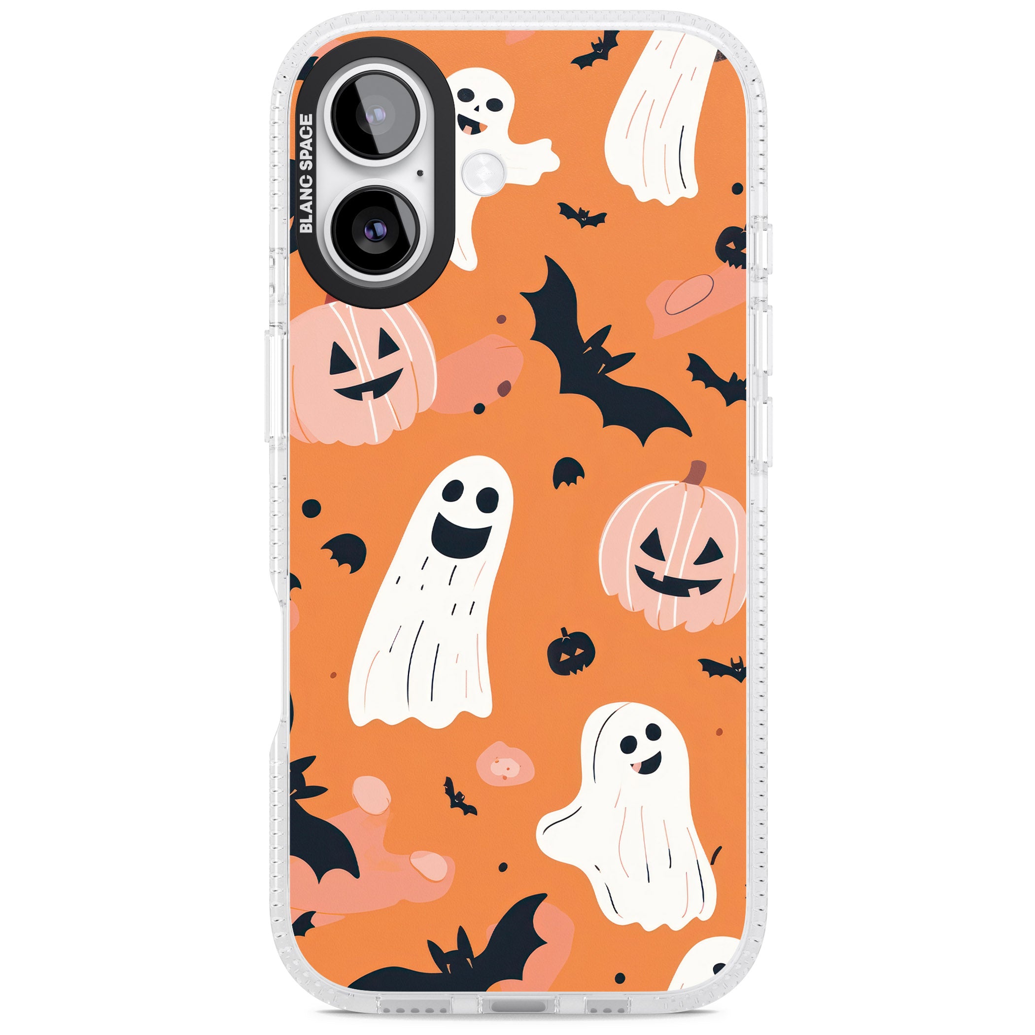 Orange Halloween Pattern iPhone 17 Impact Air Clear Phone Case
