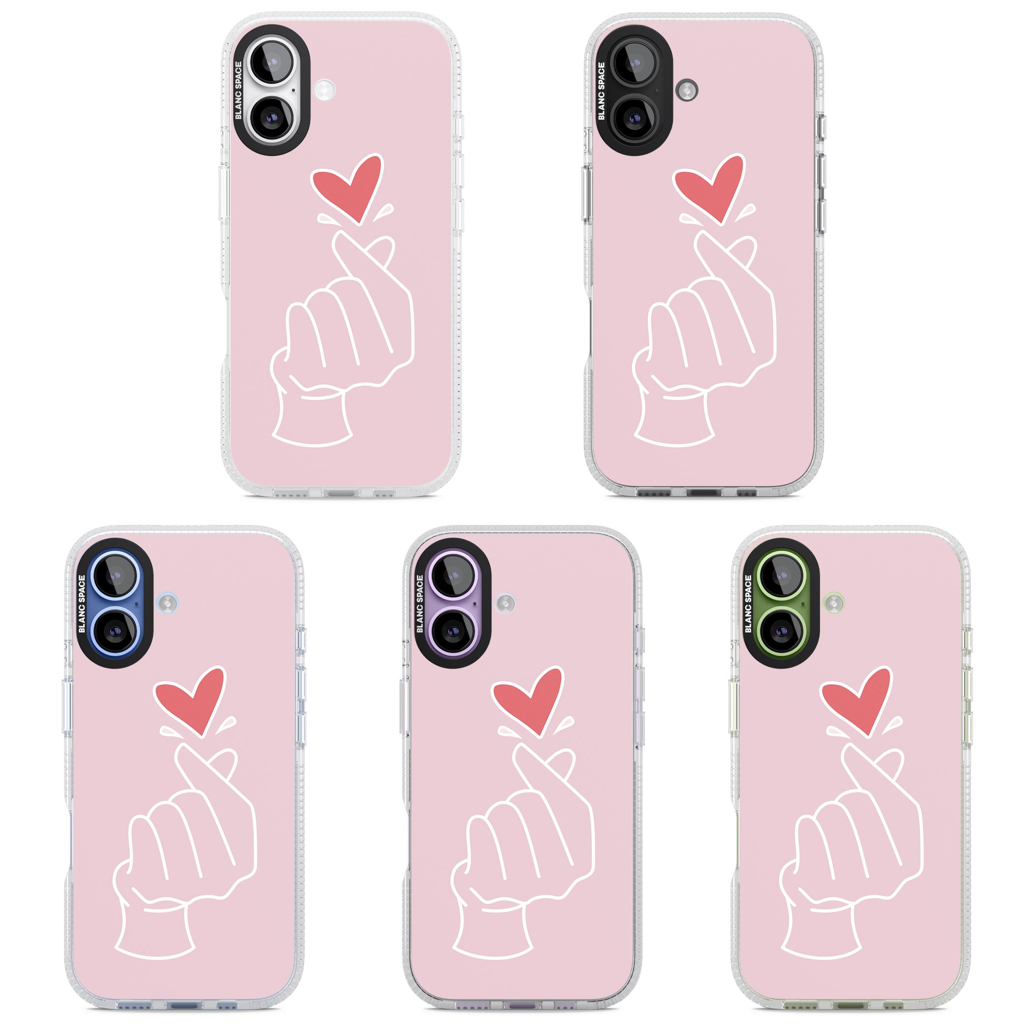 Pink Heart Hand iPhone 17 Impact Air Clear Phone Case APT Impact Protection
