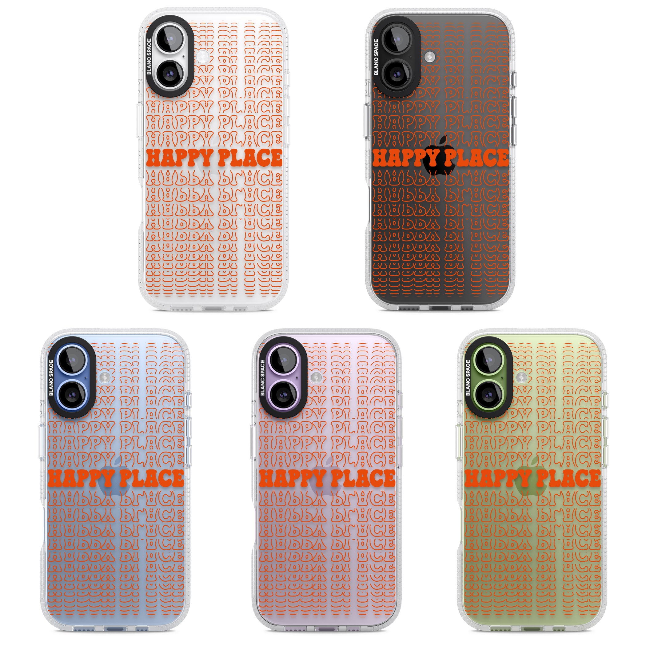 Happy Place (Orange) iPhone 17 Impact Air Clear Phone Case APT Impact Protection