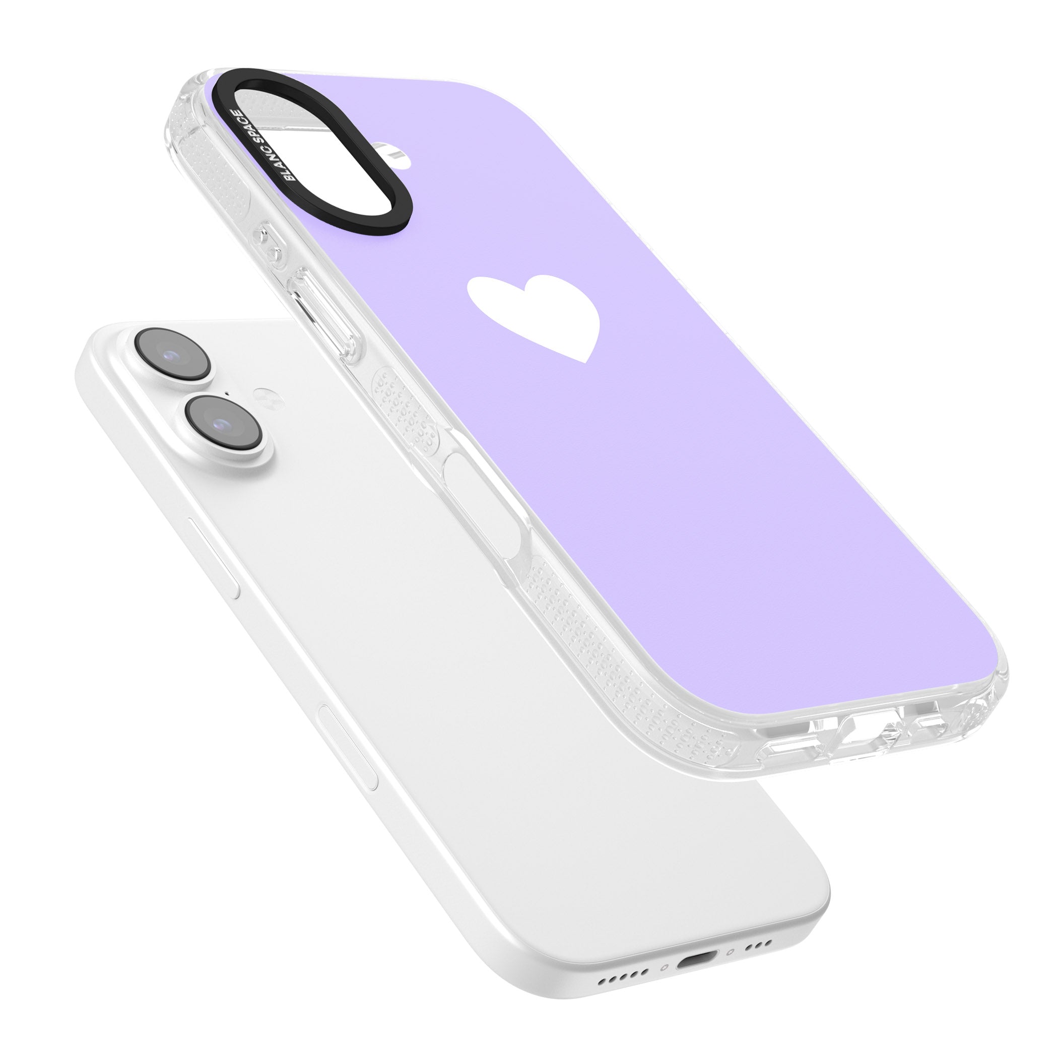 Pale Purple Heart iPhone 17 Impact Air Clear Phone Case Colours