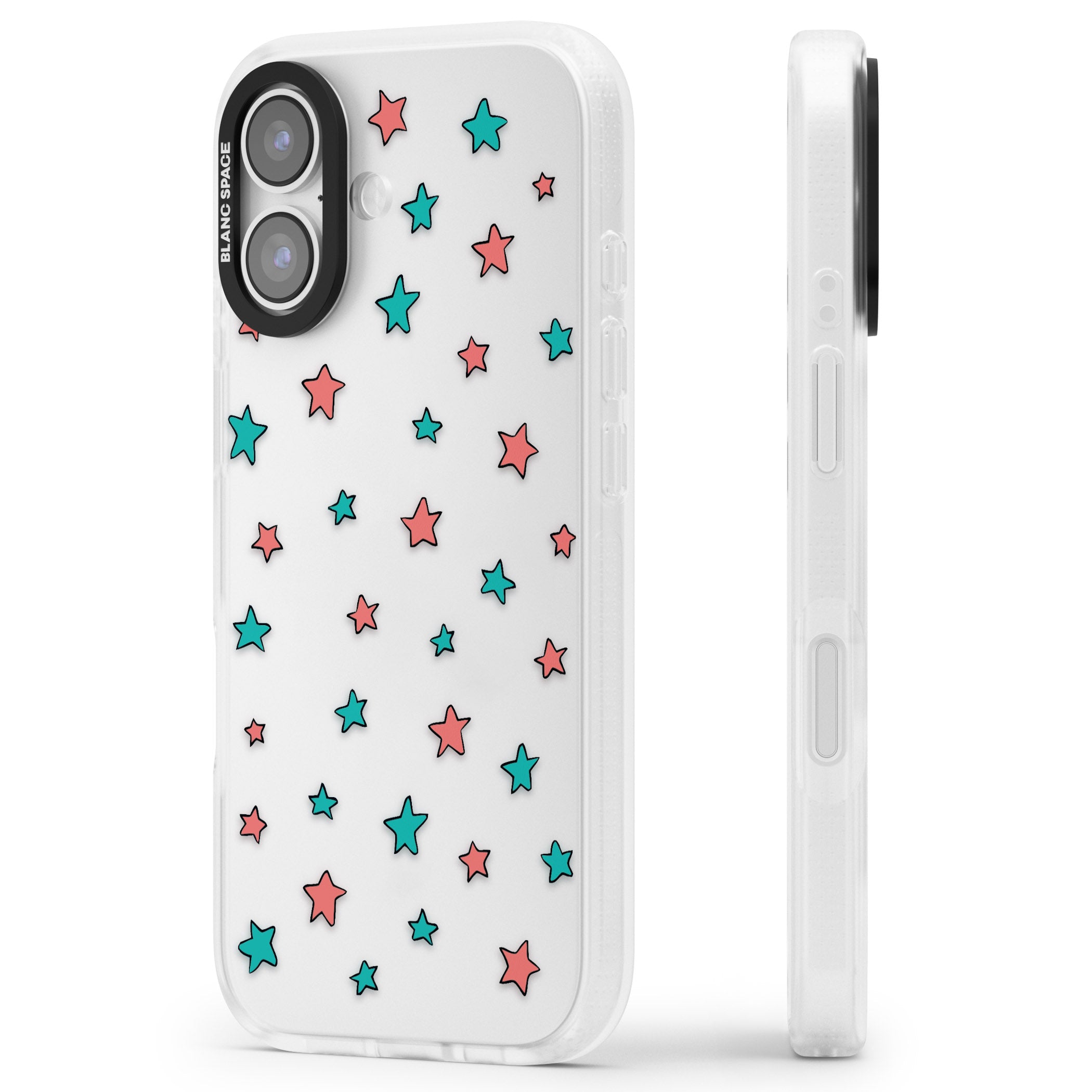 Heartstopper Stars Pattern iPhone 17 Impact Air Clear Phone Case Side Profile