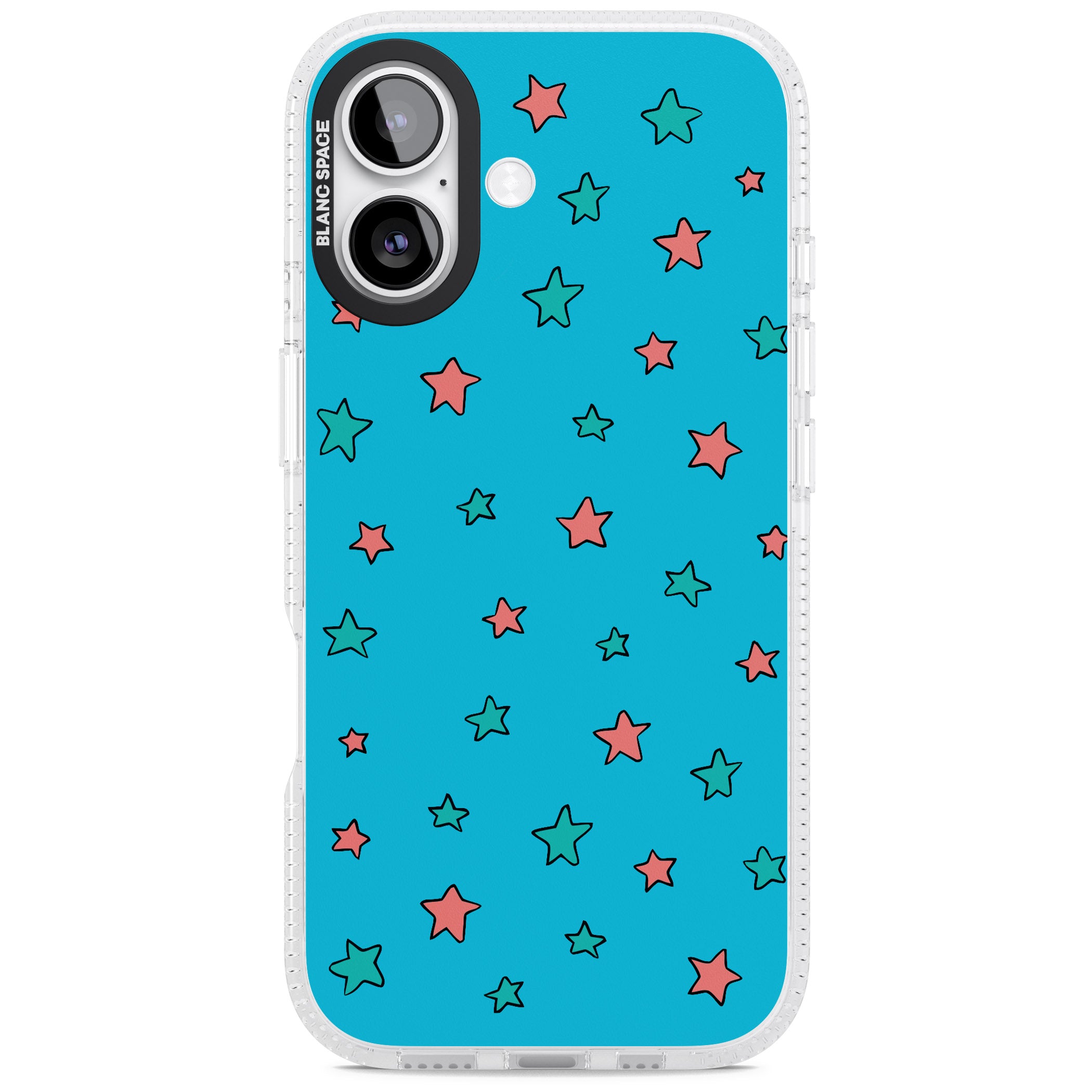 Blue Heartstopper Stars Pattern iPhone 17 Impact Air Clear Phone Case