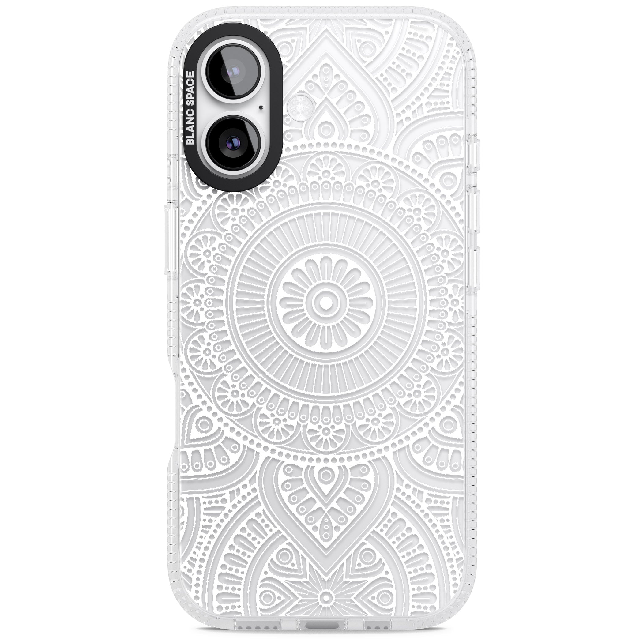 White Henna Flower Wheel iPhone 17 Impact Air Clear Phone Case