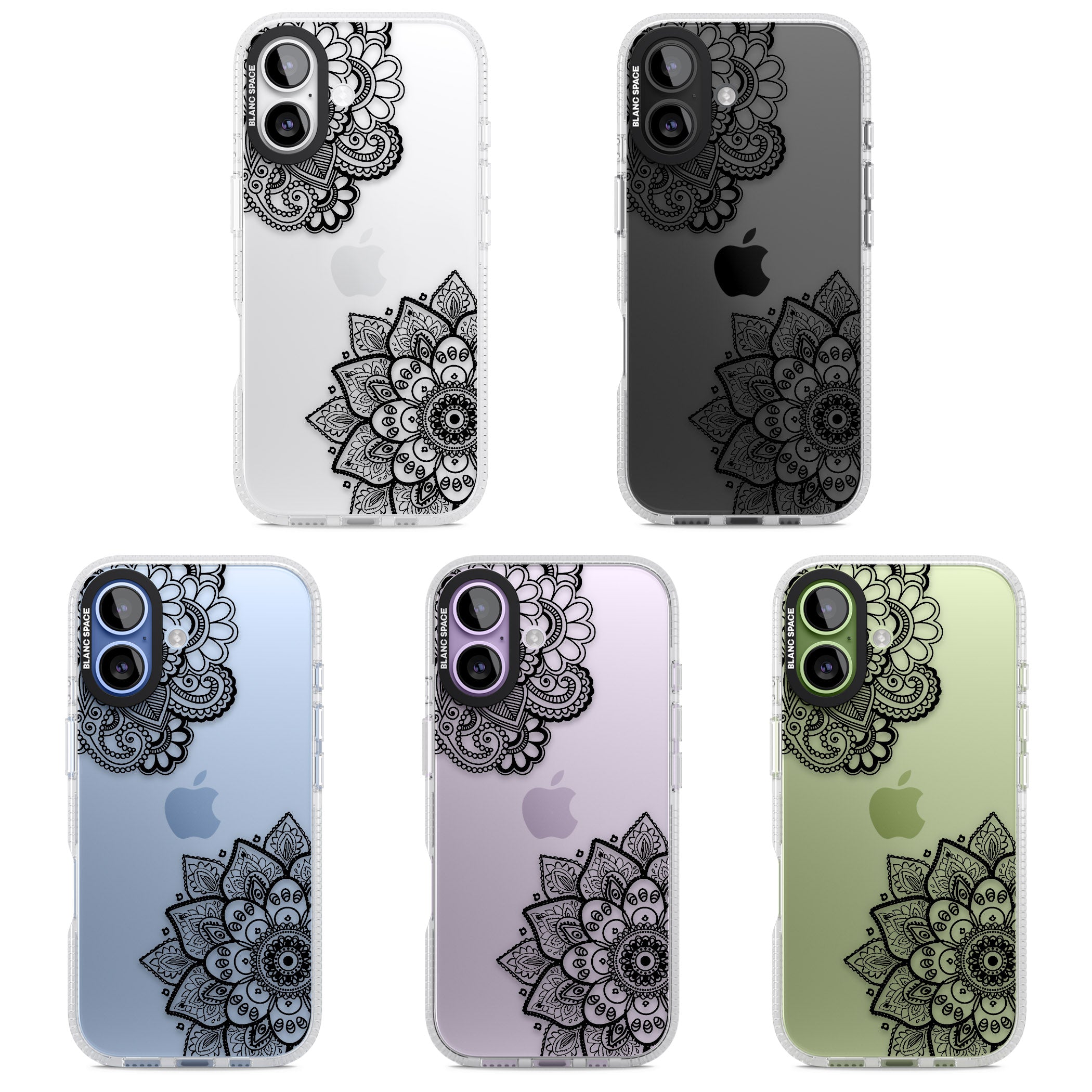 Black Henna Florals iPhone 17 Impact Air Clear Phone Case APT Impact Protection