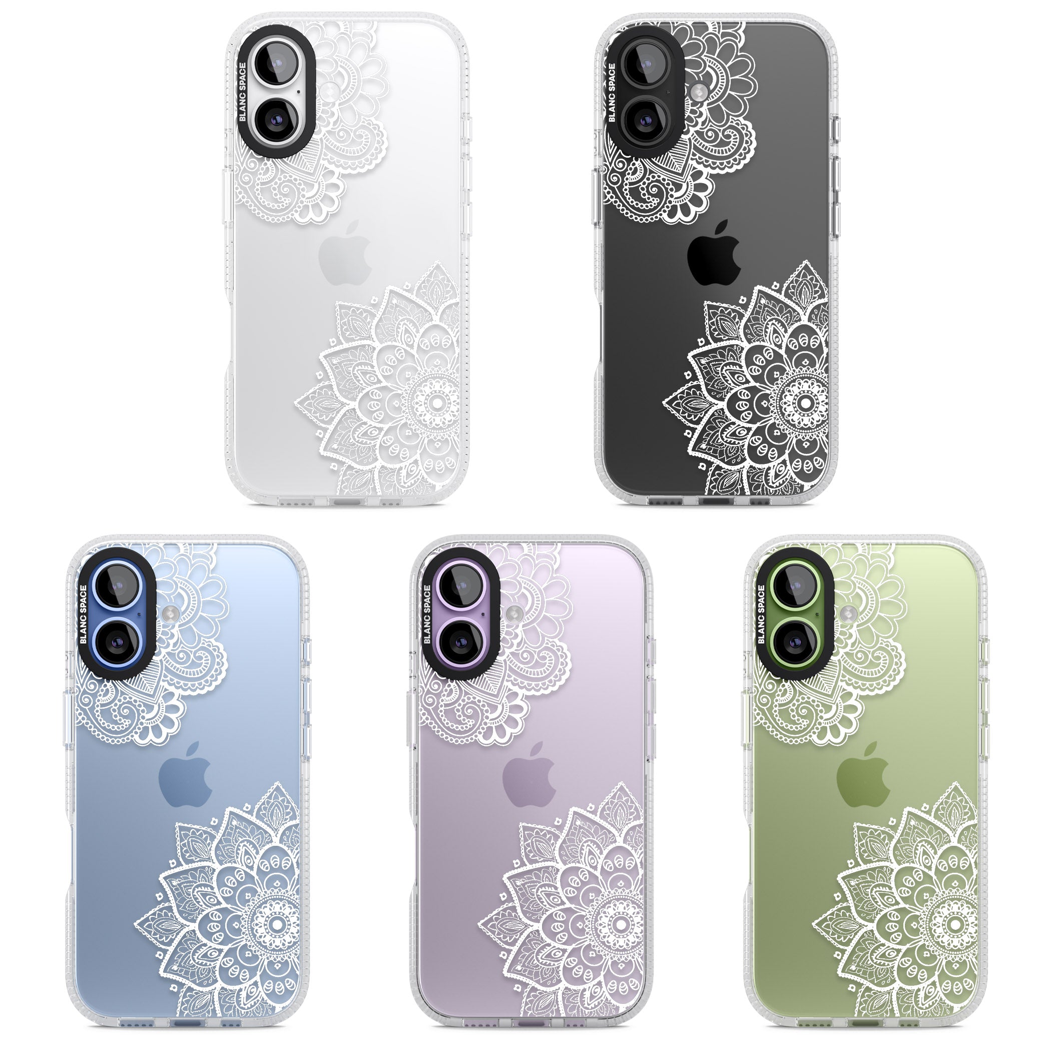 White Henna Florals iPhone 17 Impact Air Clear Phone Case APT Impact Protection