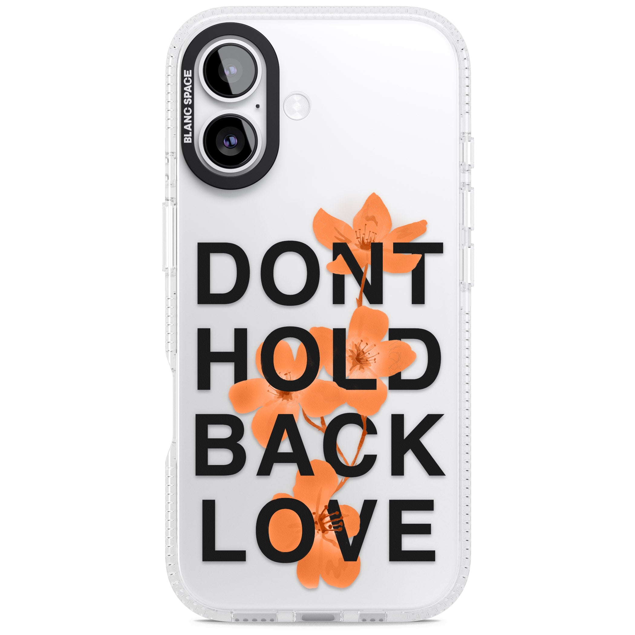 Don'T Hold Back Love Orange & Black iPhone 17 Impact Air Clear Phone Case