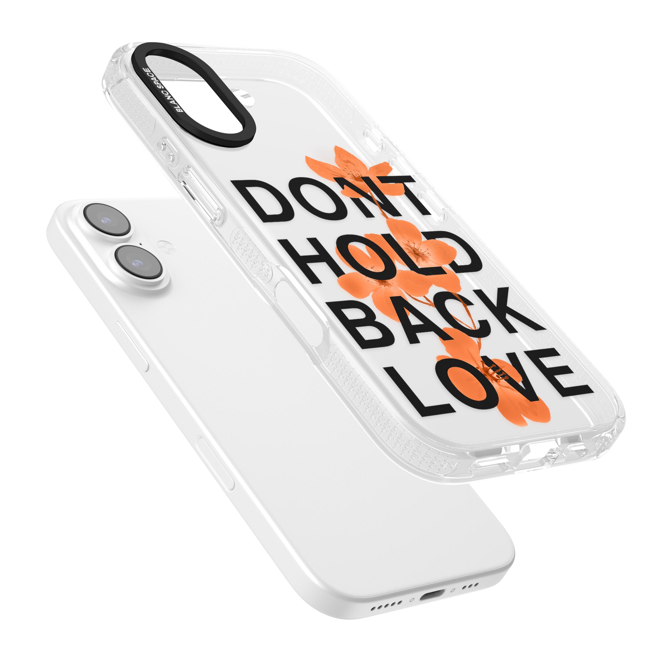 Don'T Hold Back Love Orange & Black iPhone 17 Impact Air Clear Phone Case Colours