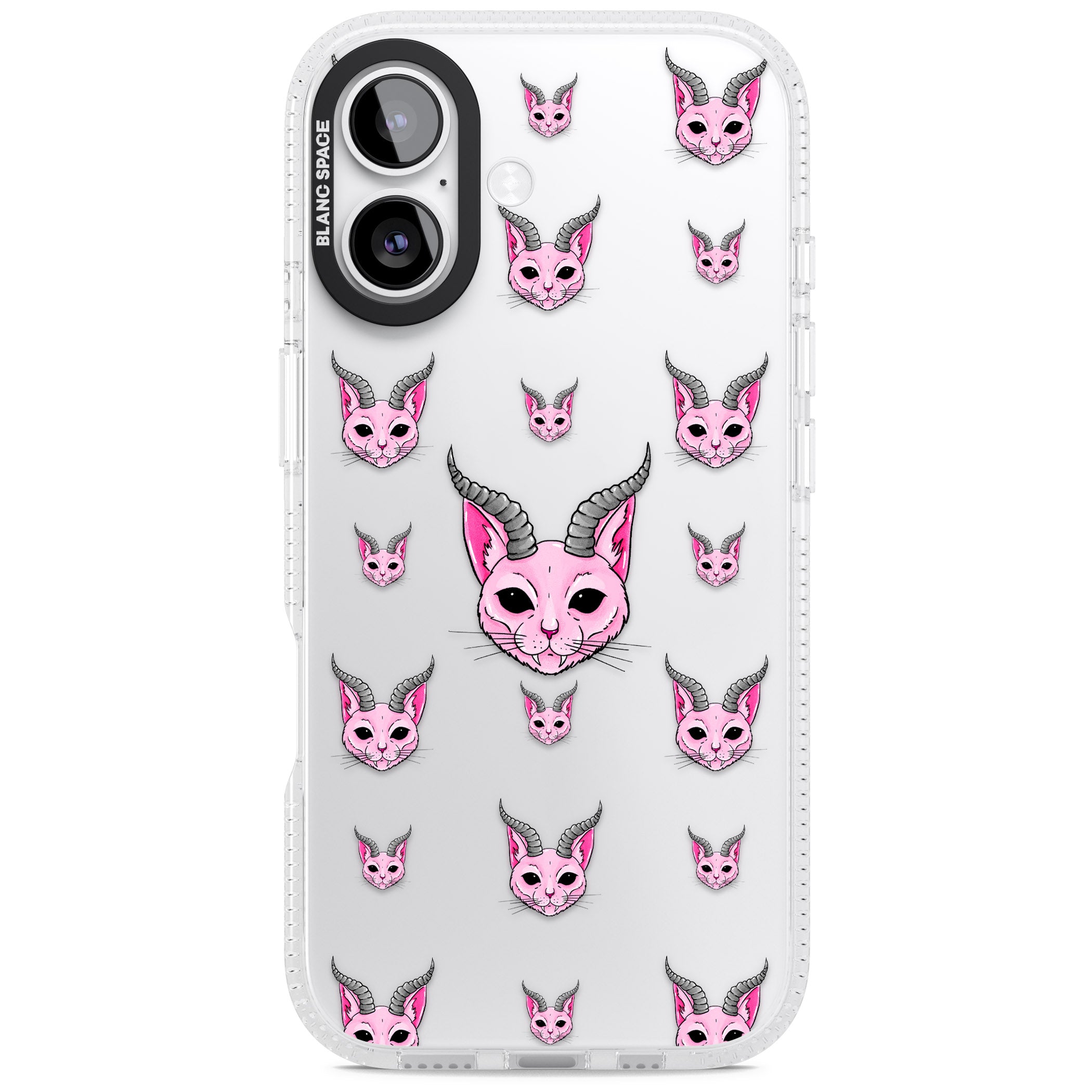 Demon Cat Pattern iPhone 17 Impact Air Clear Phone Case