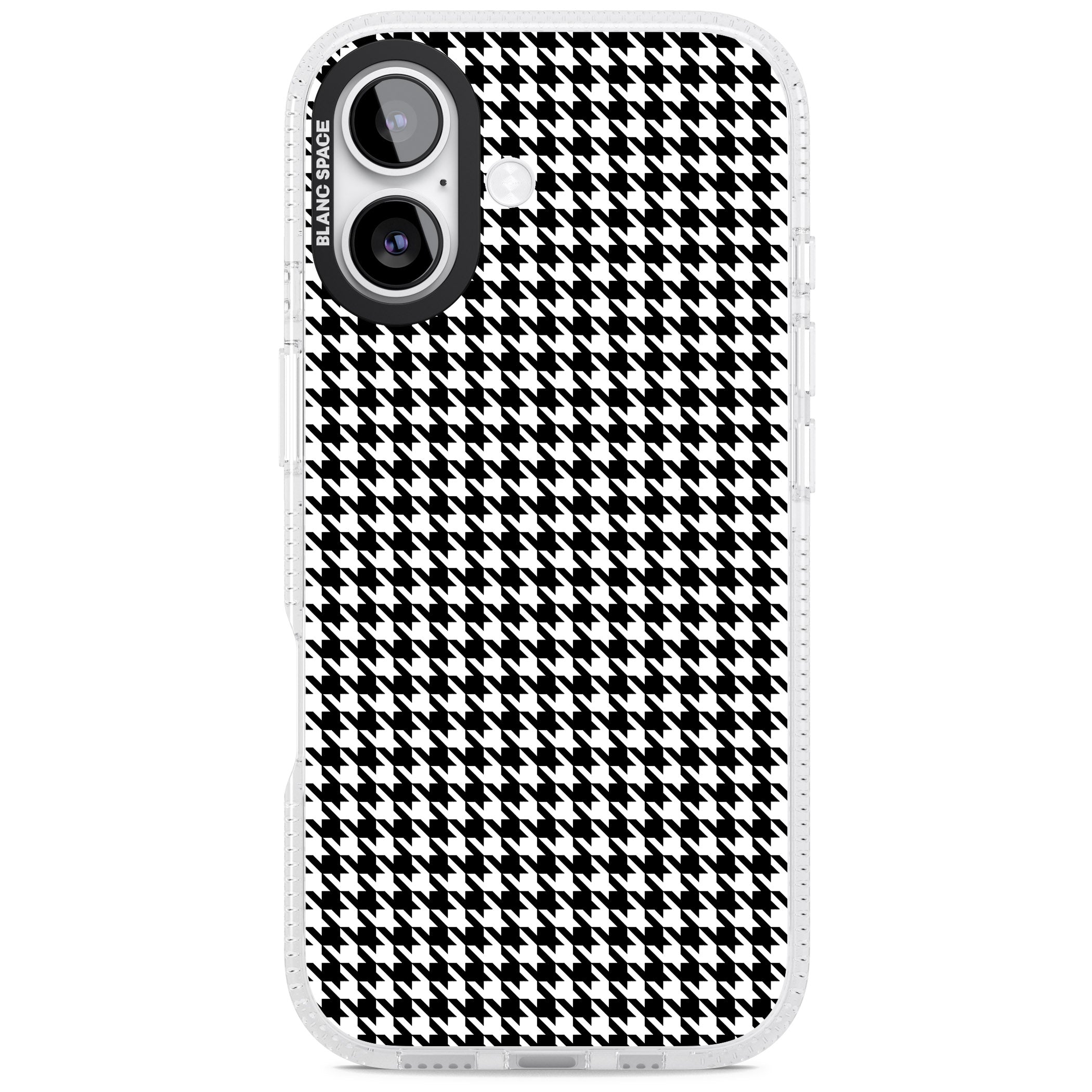 Black Houndstooth Pattern iPhone 17 Impact Air Clear Phone Case