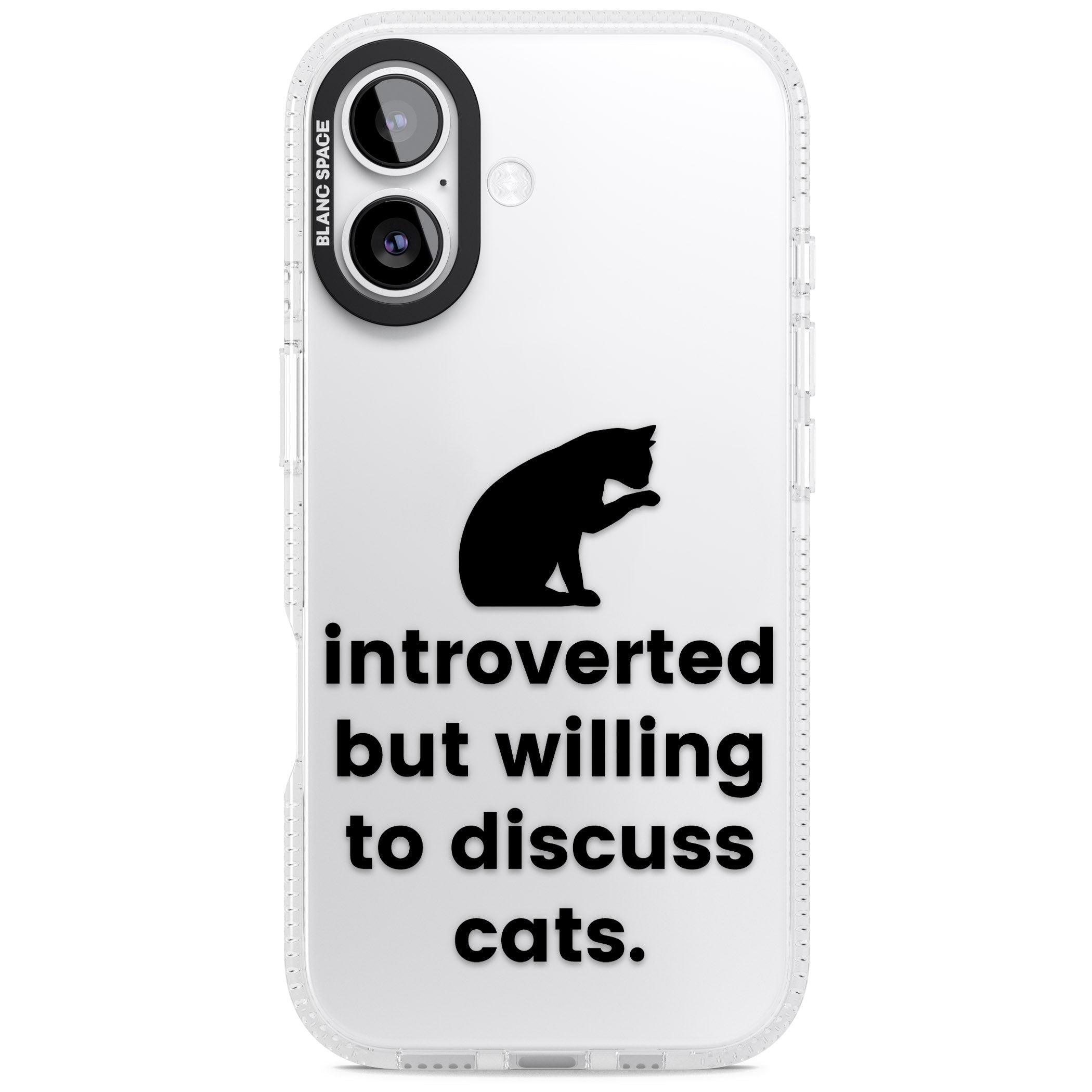 Introverted But Willing To Discuss Cats iPhone 17 Impact Air Clear Phone Case