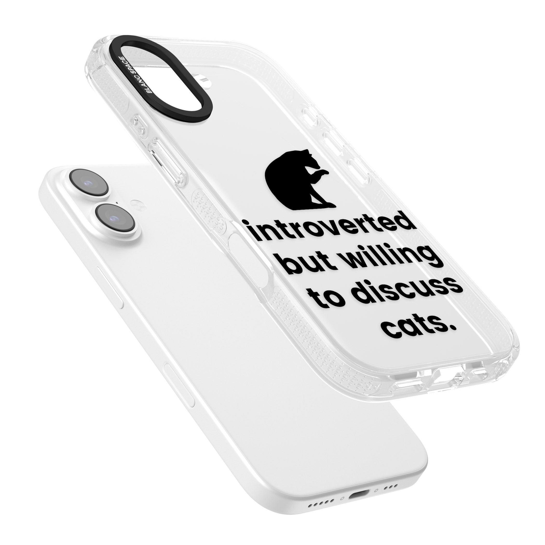 Introverted But Willing To Discuss Cats iPhone 17 Impact Air Clear Phone Case Colours