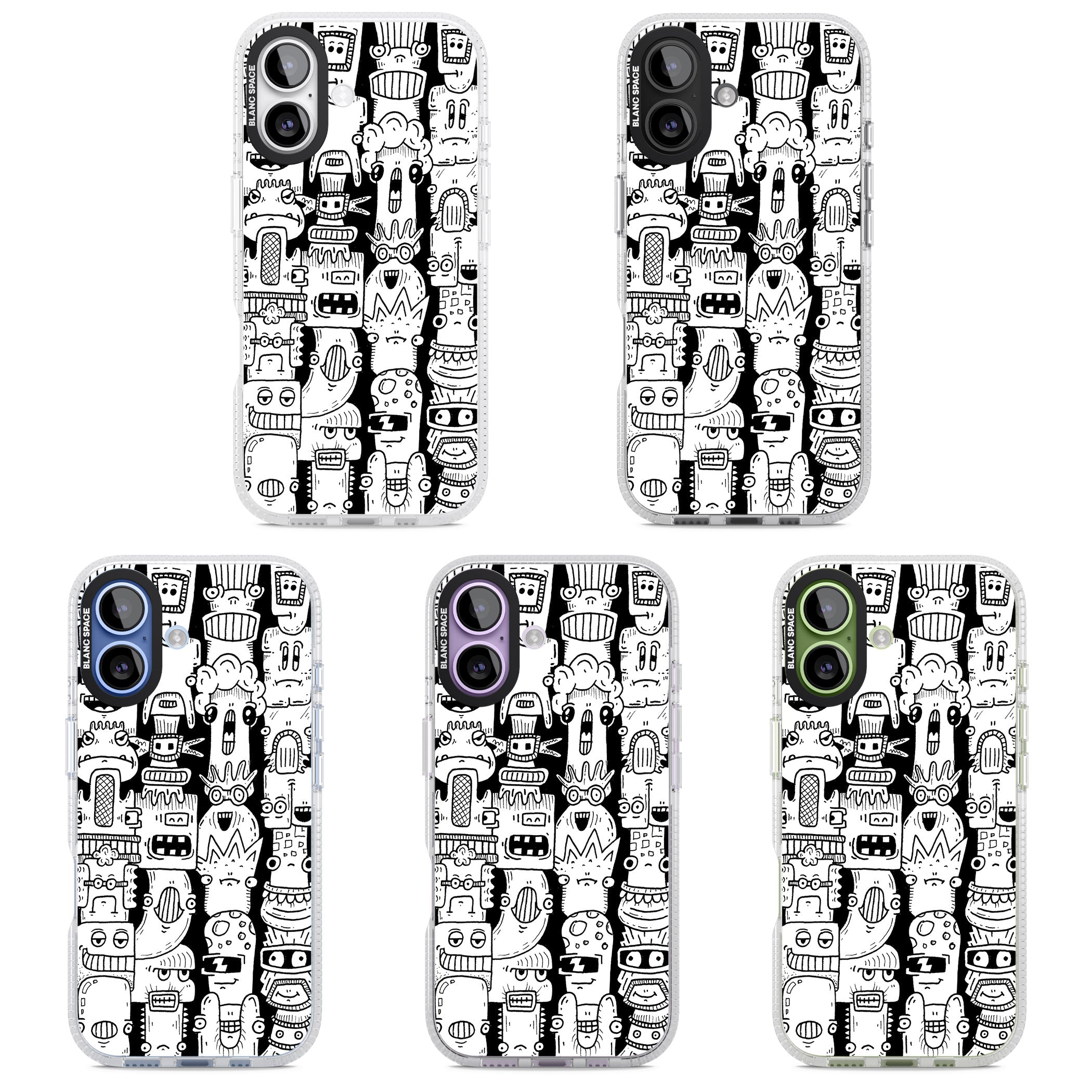 Monochrome Heads iPhone 17 Impact Air Clear Phone Case APT Impact Protection