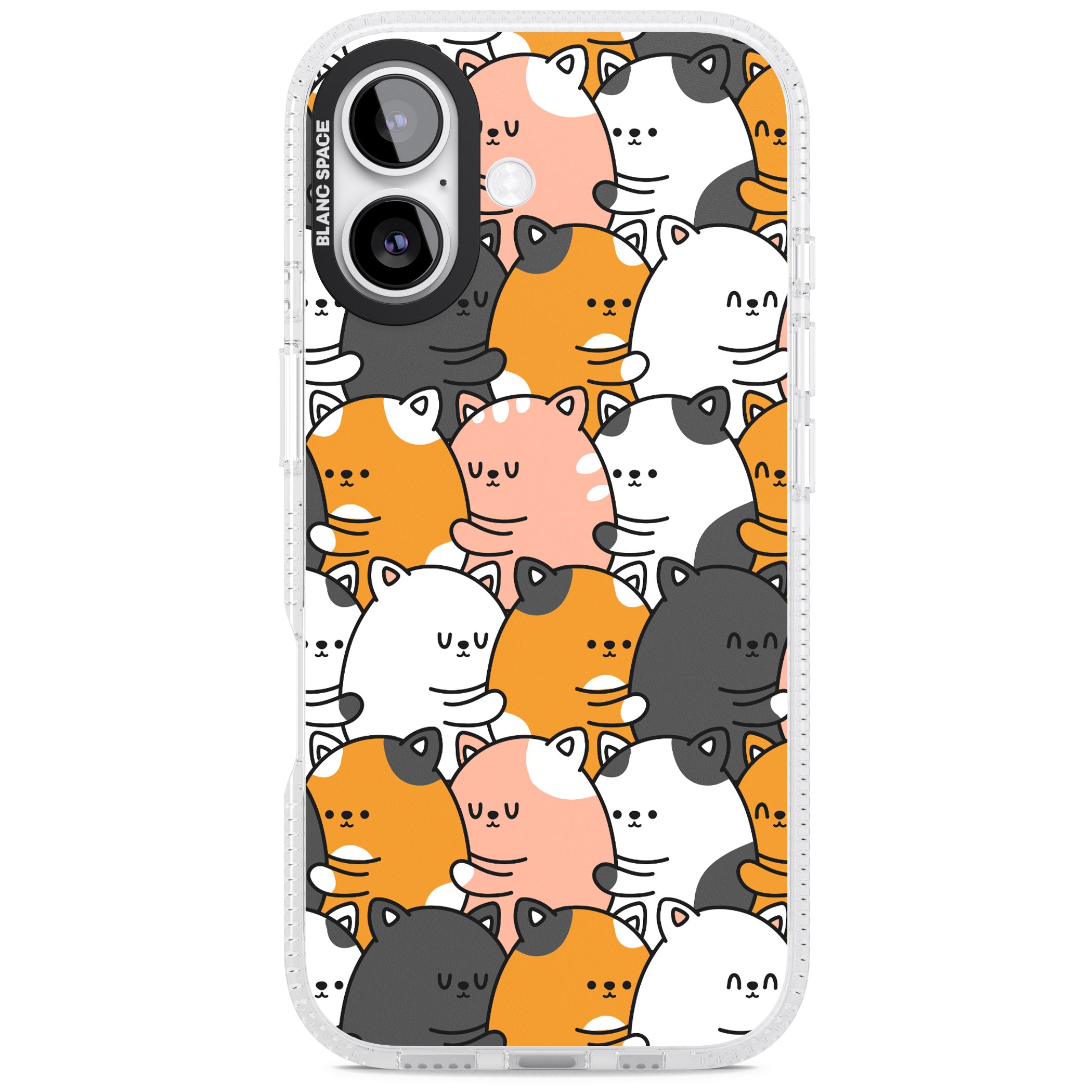 Spooning Cats Kawaii Pattern iPhone 17 Impact Air Clear Phone Case