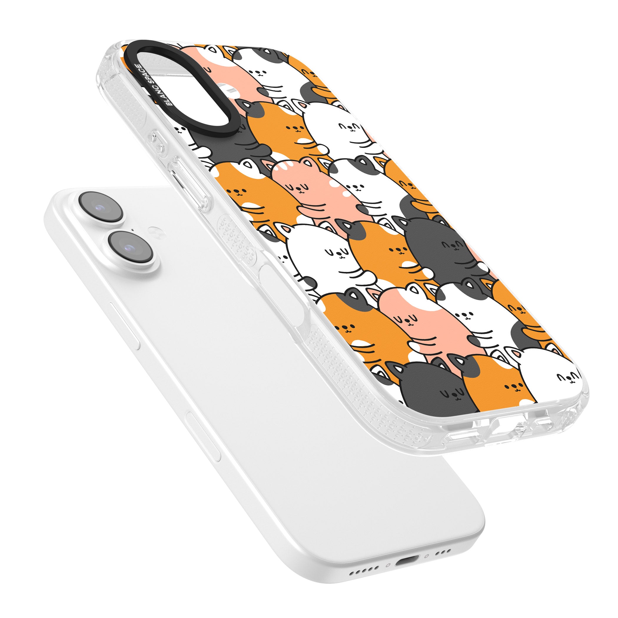 Spooning Cats Kawaii Pattern iPhone 17 Impact Air Clear Phone Case Colours
