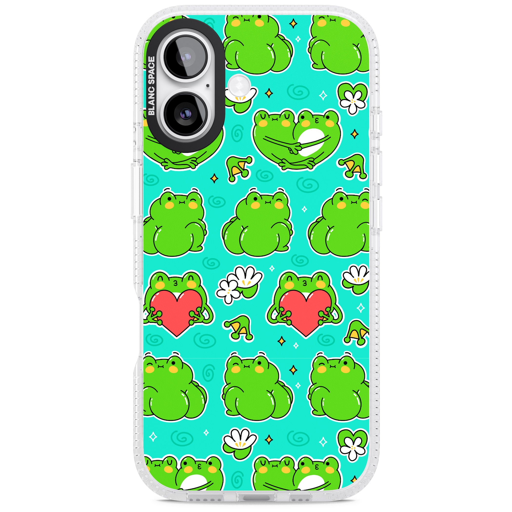 Frog Booty Kawaii Pattern iPhone 17 Impact Air Clear Phone Case