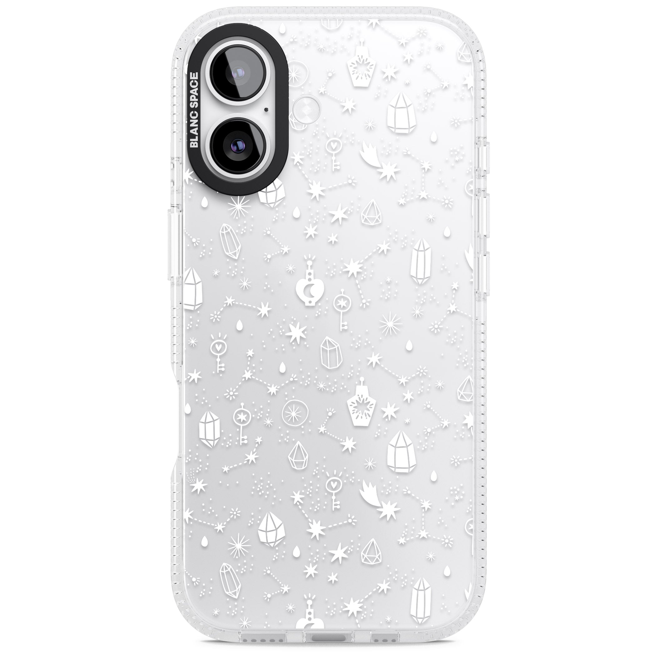 White Cosmic Crystal iPhone 17 Impact Air Clear Phone Case