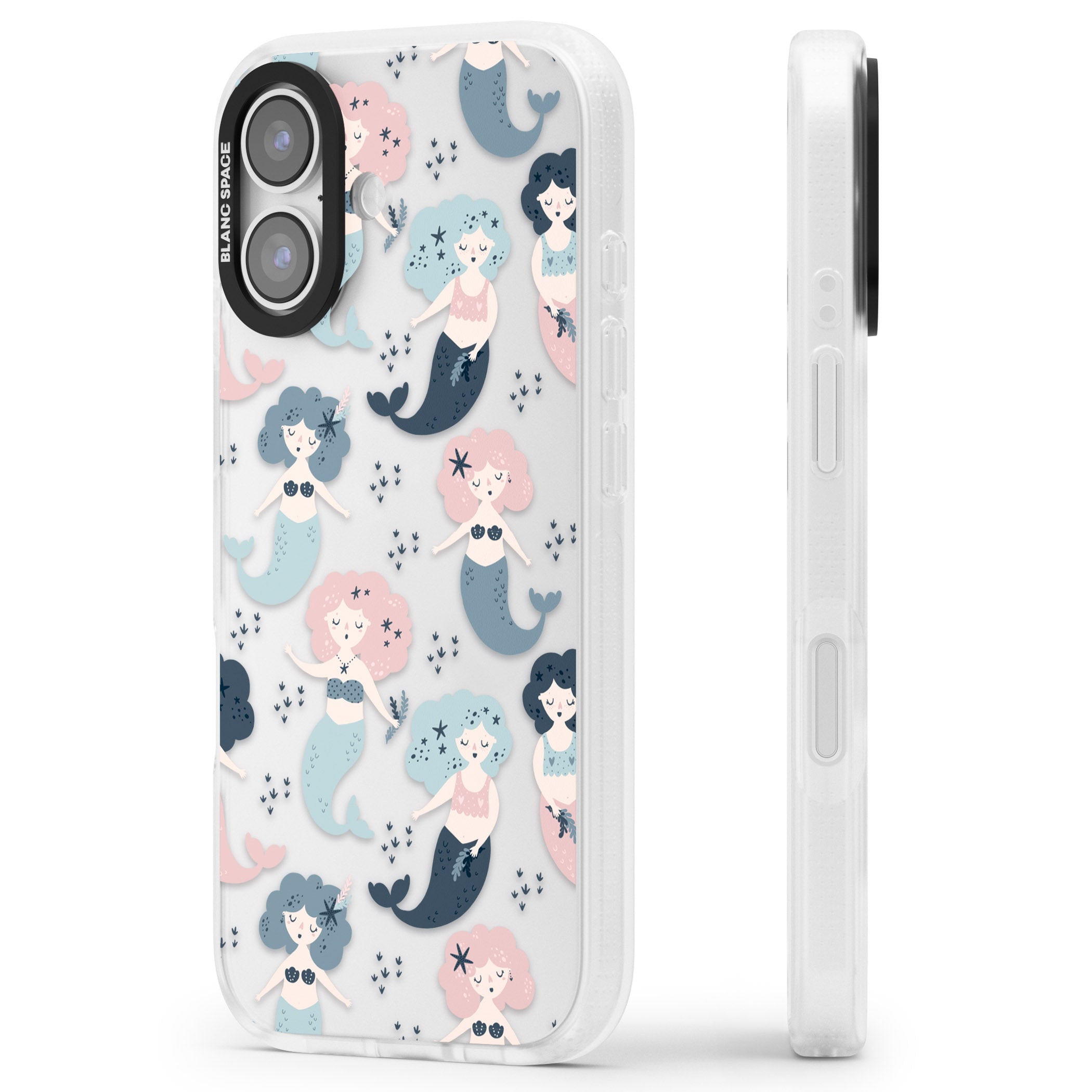 Pastel Mermaids iPhone 17 Impact Air Clear Phone Case Side Profile