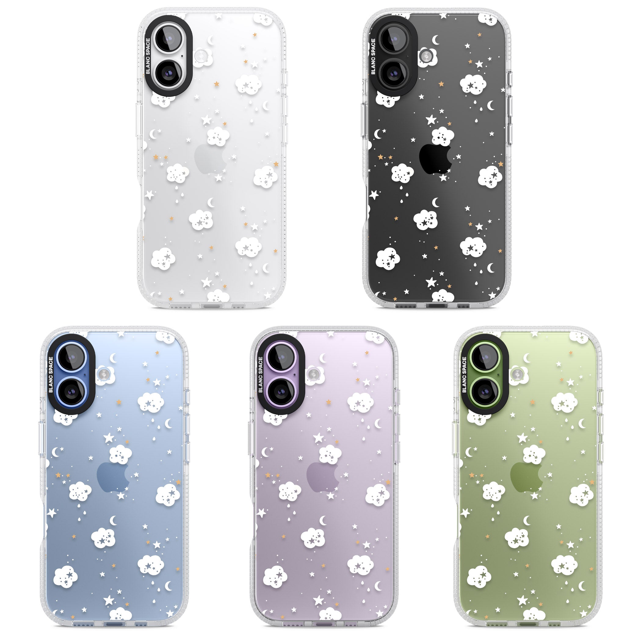 Starry Night Cloud iPhone 17 Impact Air Clear Phone Case APT Impact Protection