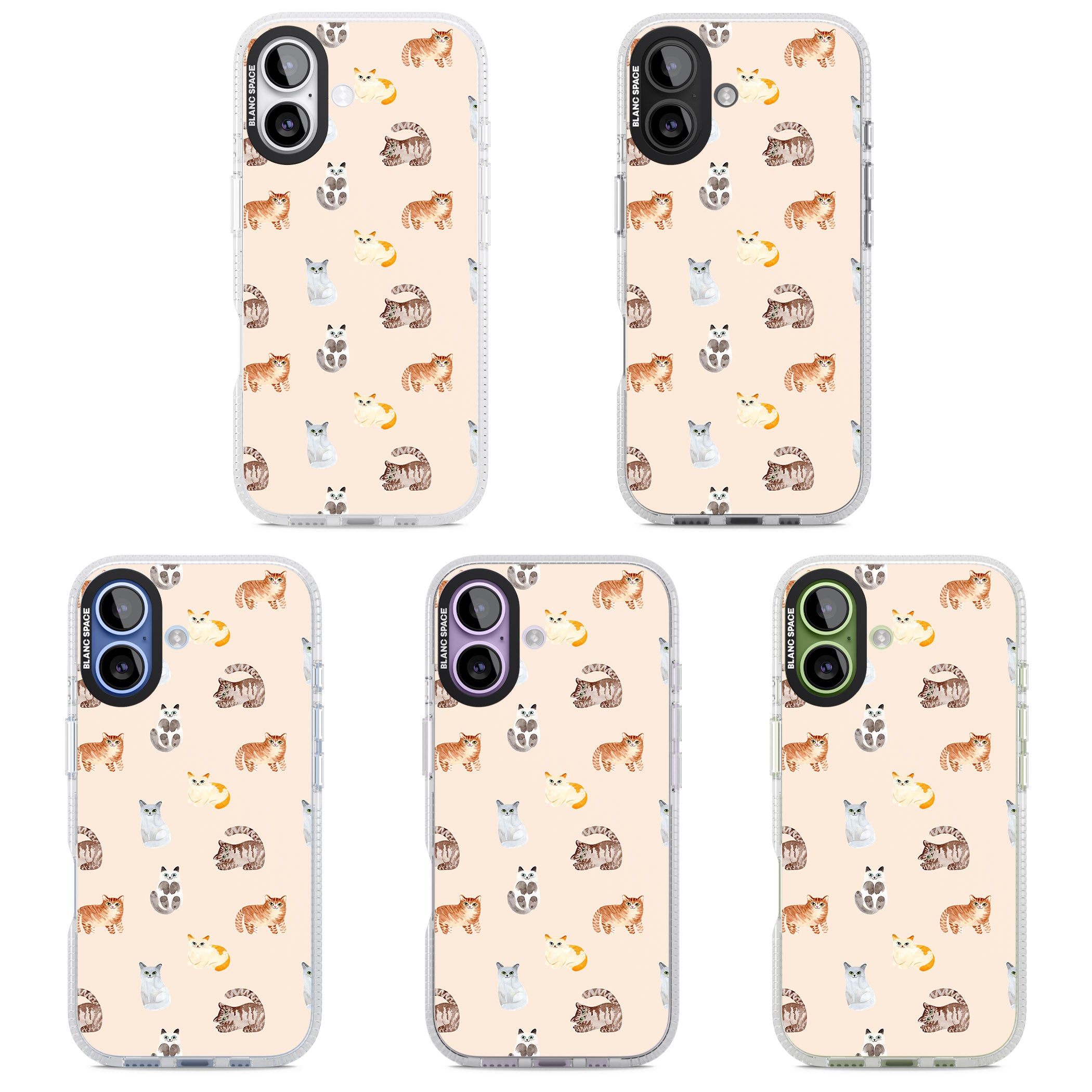 Cute Cat Parade iPhone 17 Impact Air Clear Phone Case APT Impact Protection