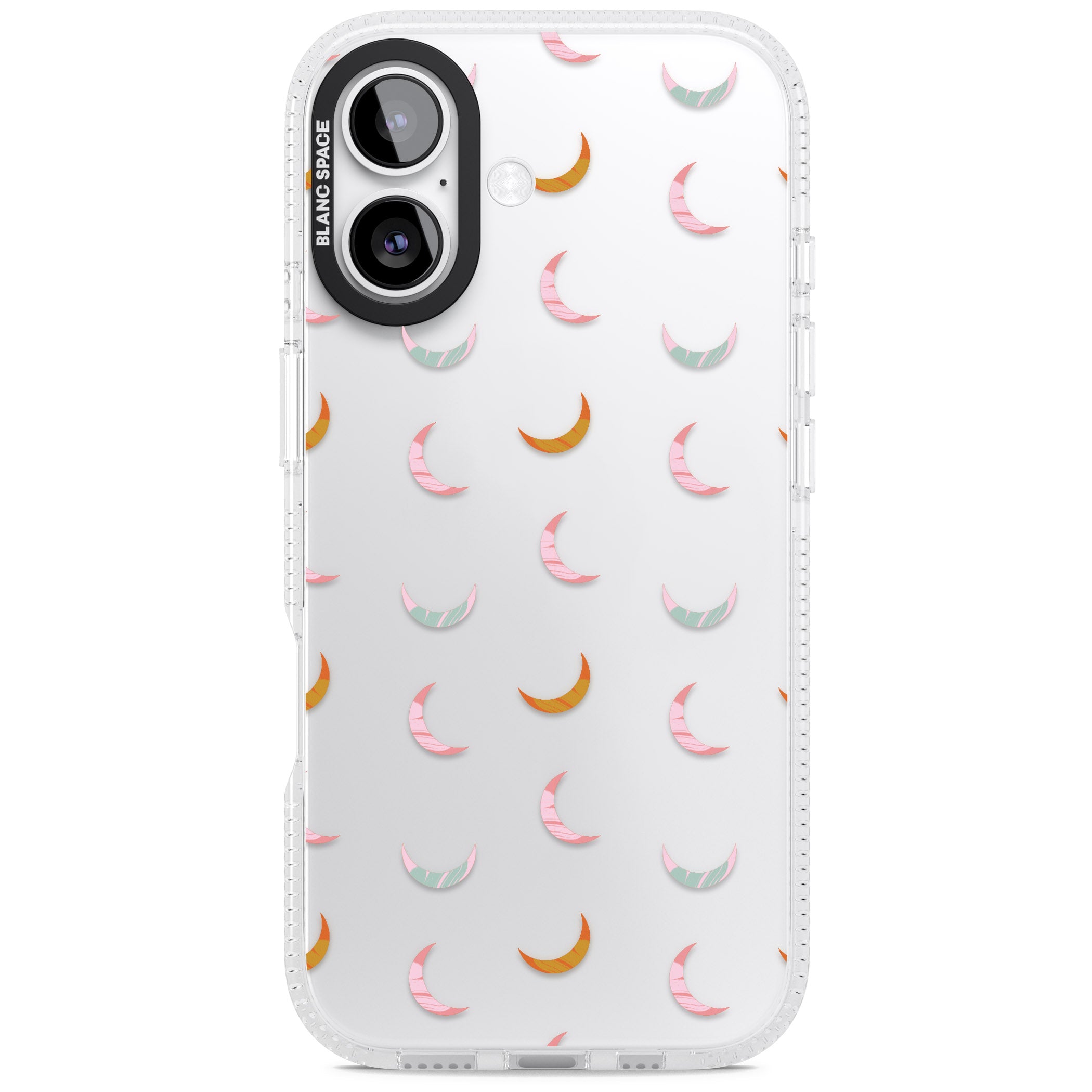 Colourful Crescent Moons iPhone 17 Impact Air Clear Phone Case