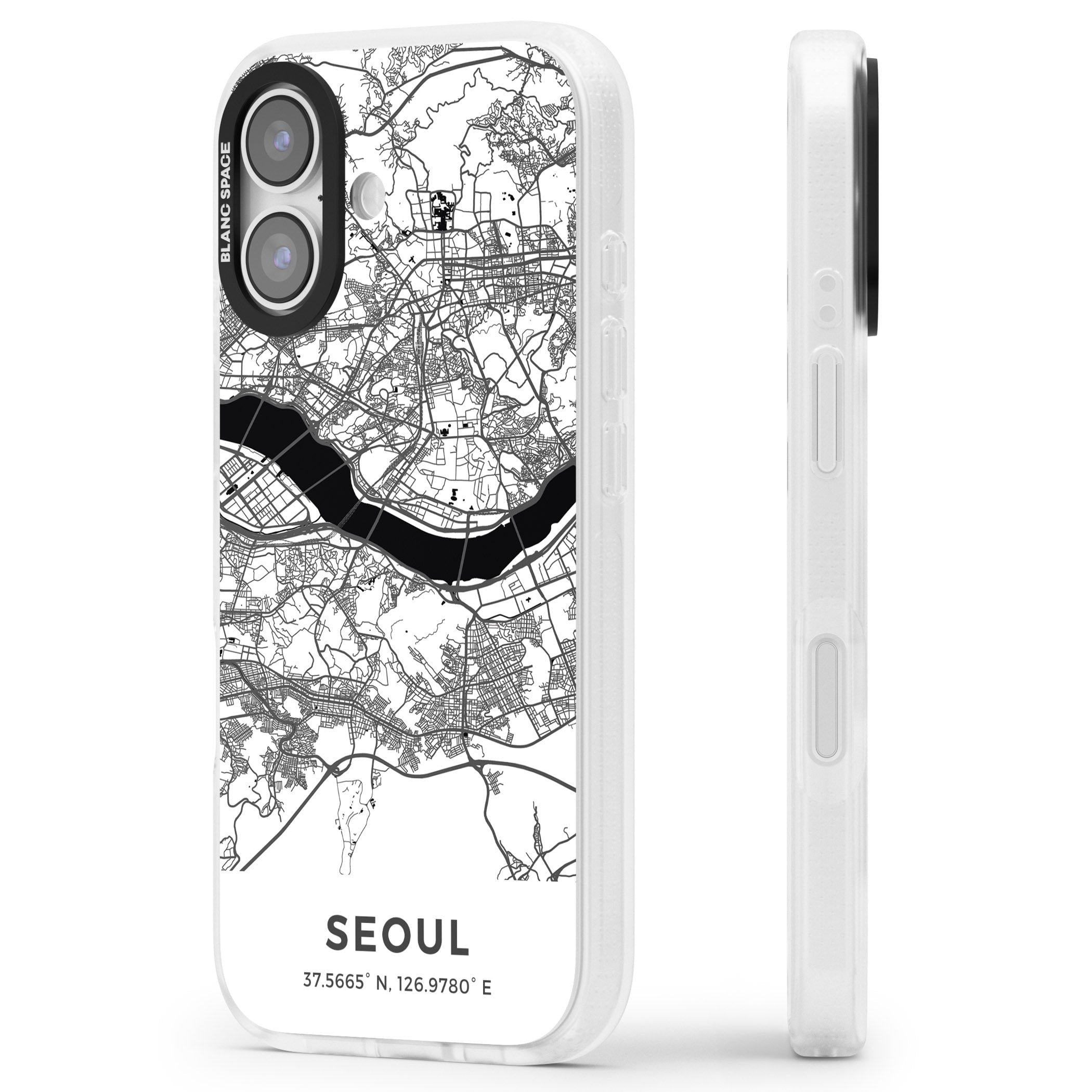 Seoul City Map iPhone 17 Impact Air Clear Phone Case Side Profile