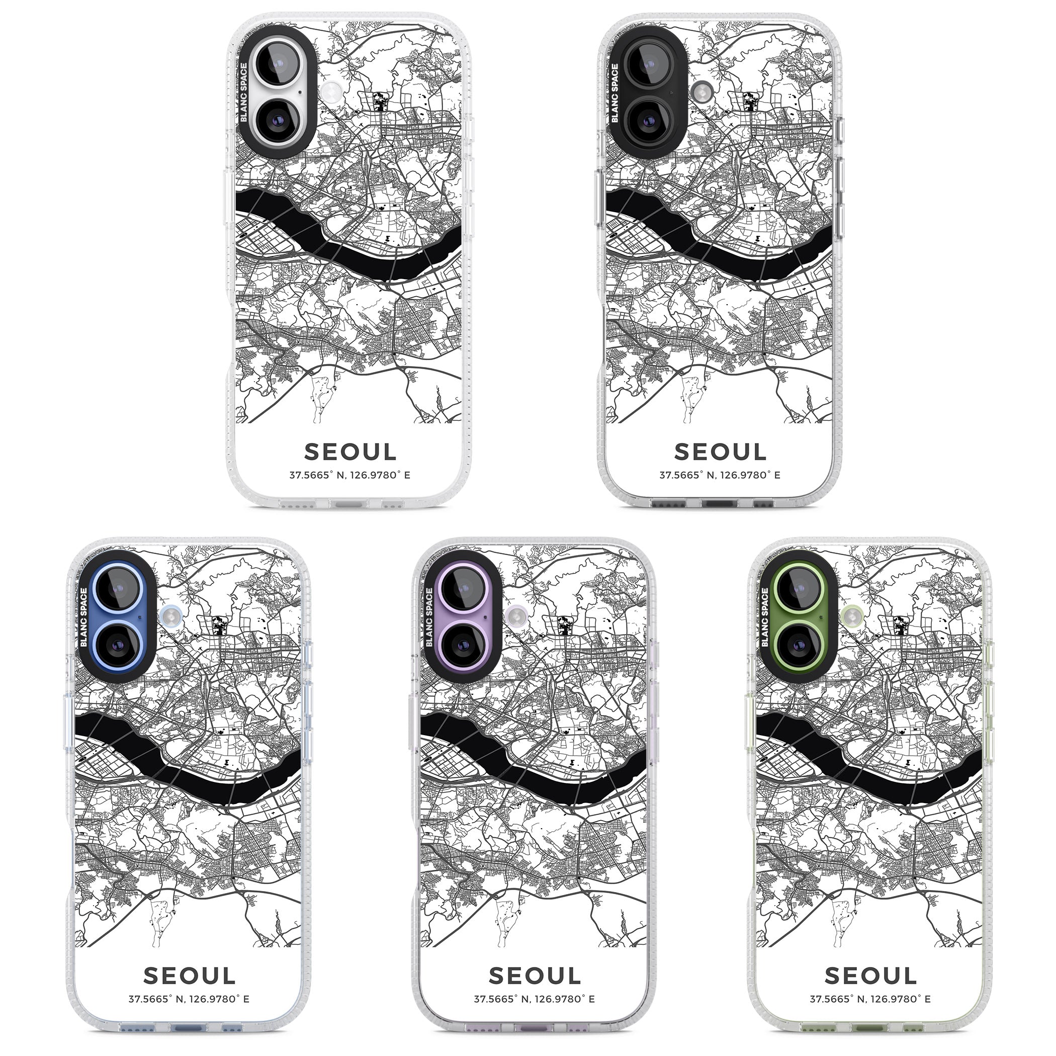 Seoul City Map iPhone 17 Impact Air Clear Phone Case APT Impact Protection
