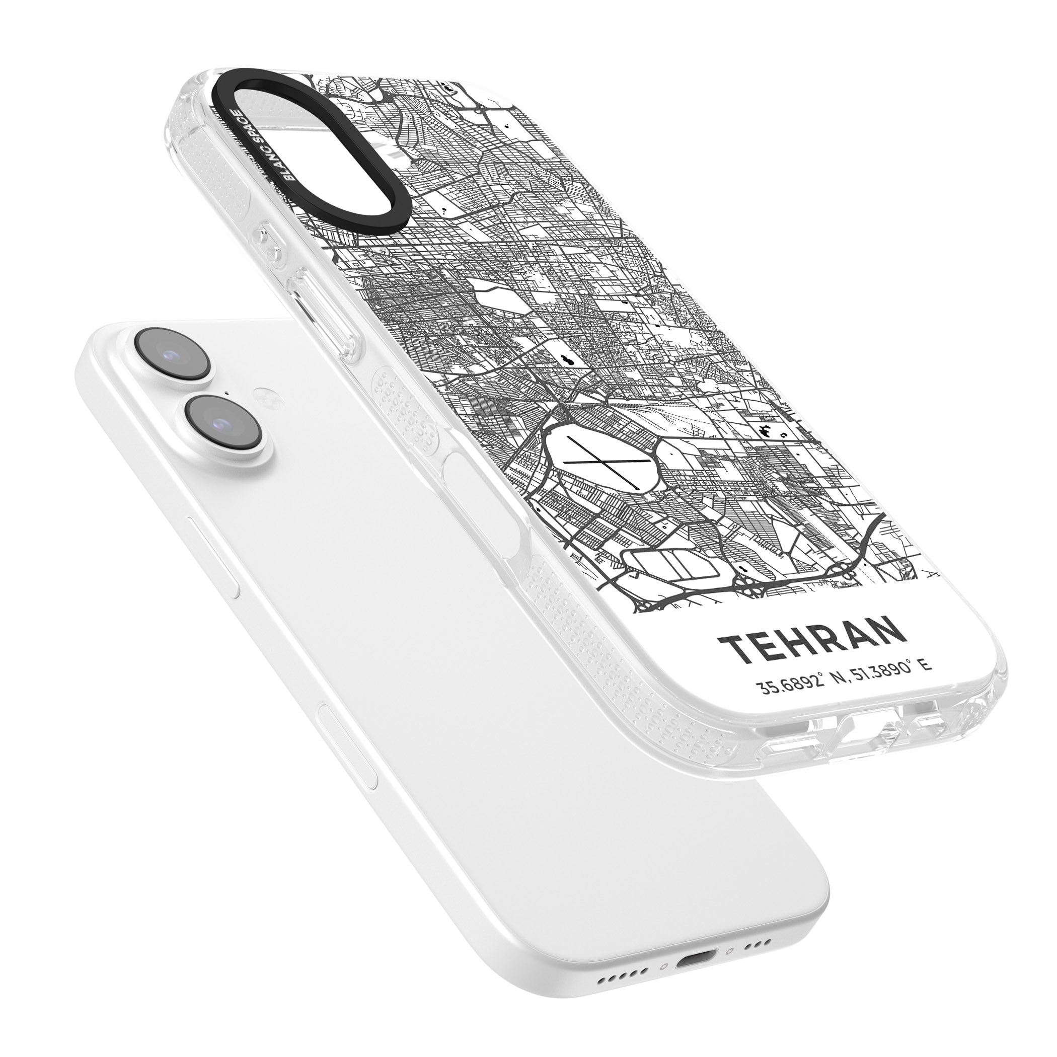 Tehran Map iPhone 17 Impact Air Clear Phone Case Colours