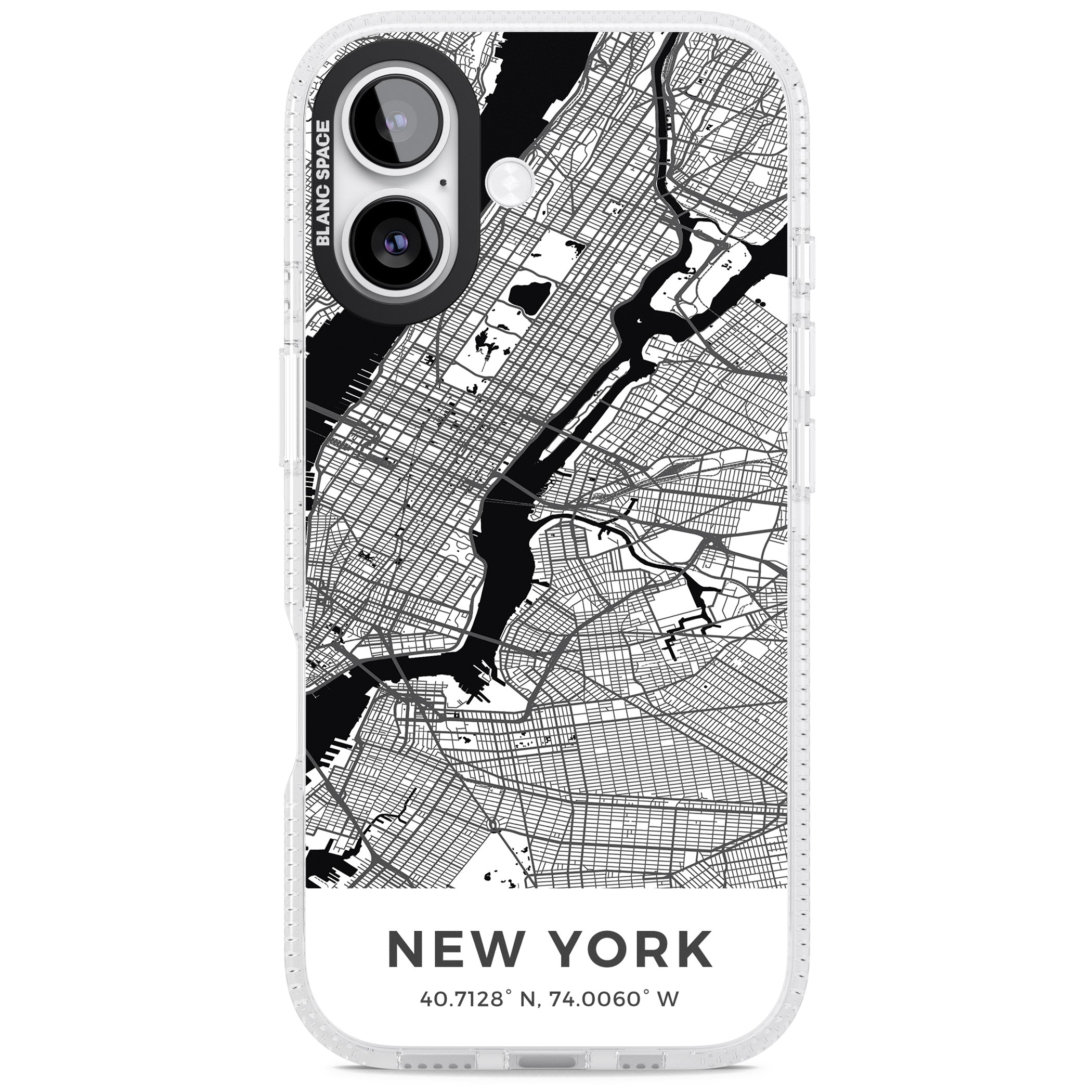 New York Map iPhone 17 Impact Air Clear Phone Case