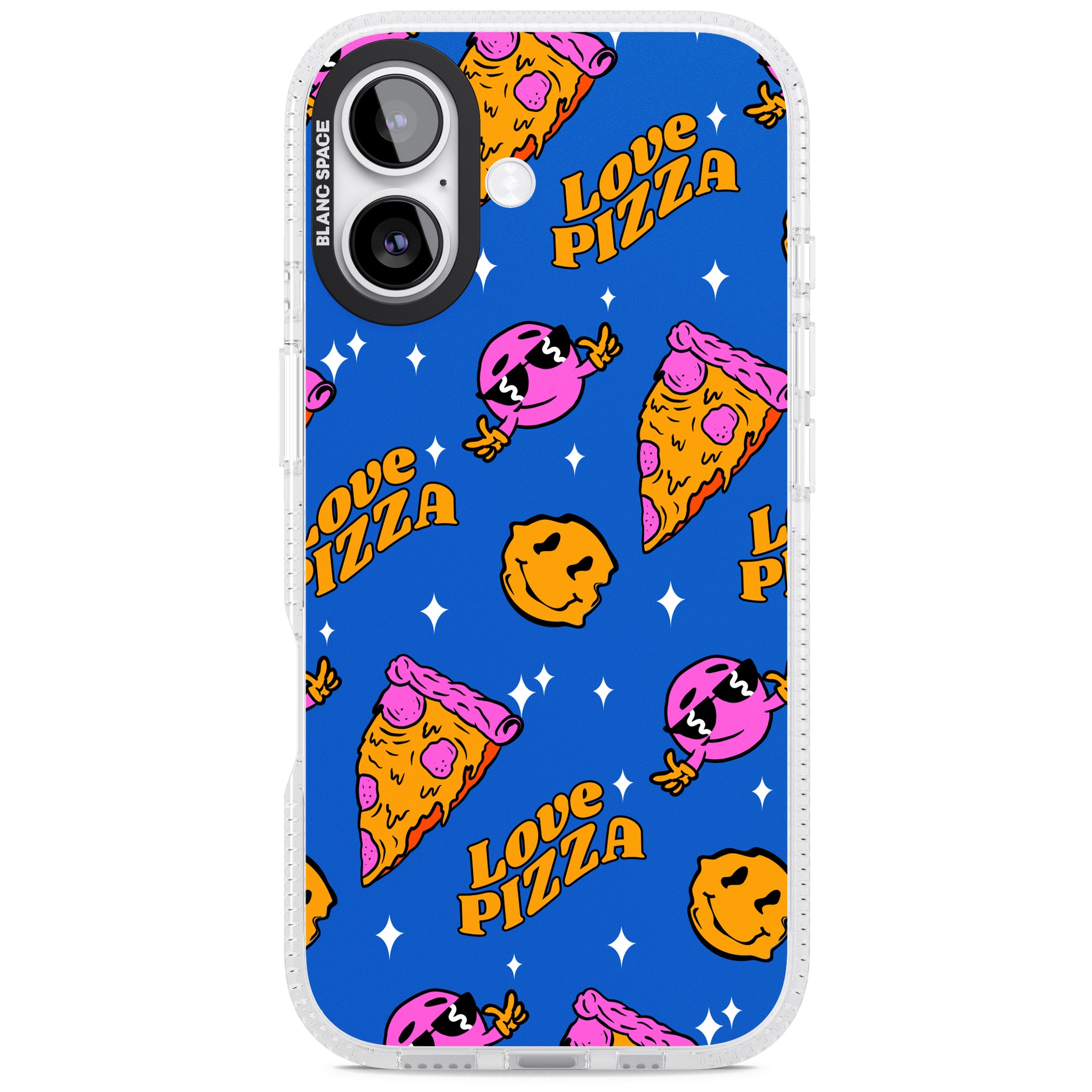 Psychedelic Love Pizza Pattern iPhone 17 Impact Air Clear Phone Case