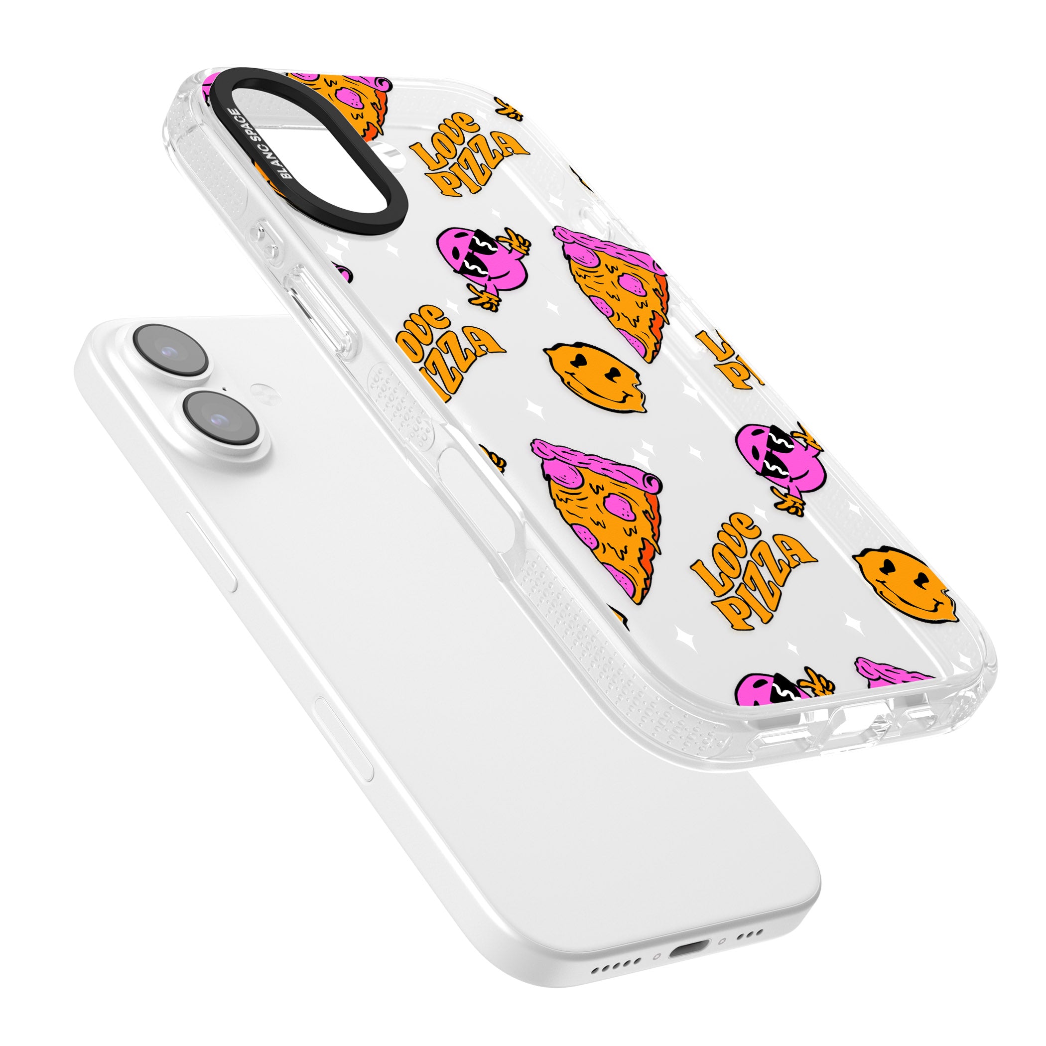 Psychedelic Love Pizza Pattern (Clear) iPhone 17 Impact Air Clear Phone Case Colours