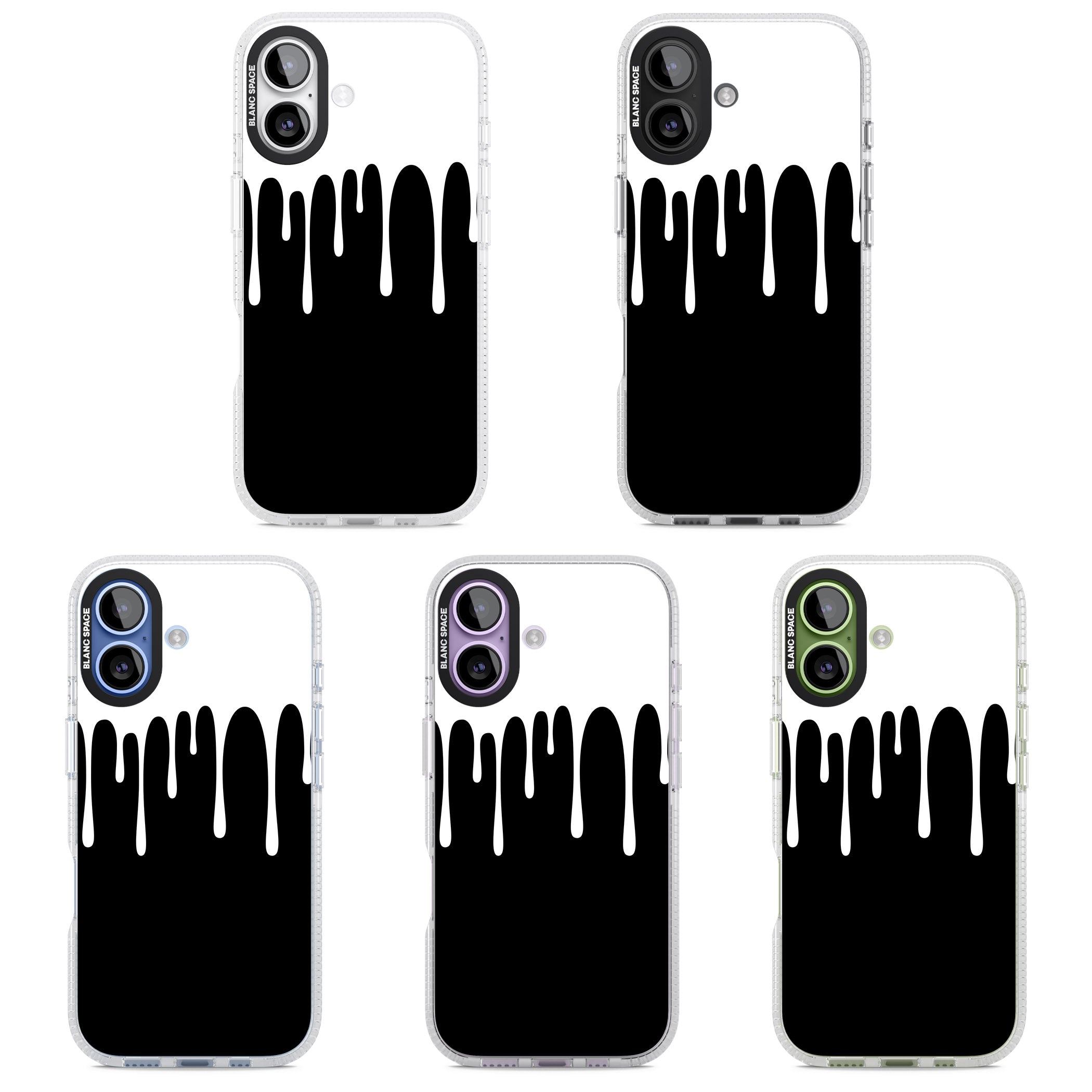 Melted Effect: White & Black iPhone 17 Impact Air Clear Phone Case APT Impact Protection