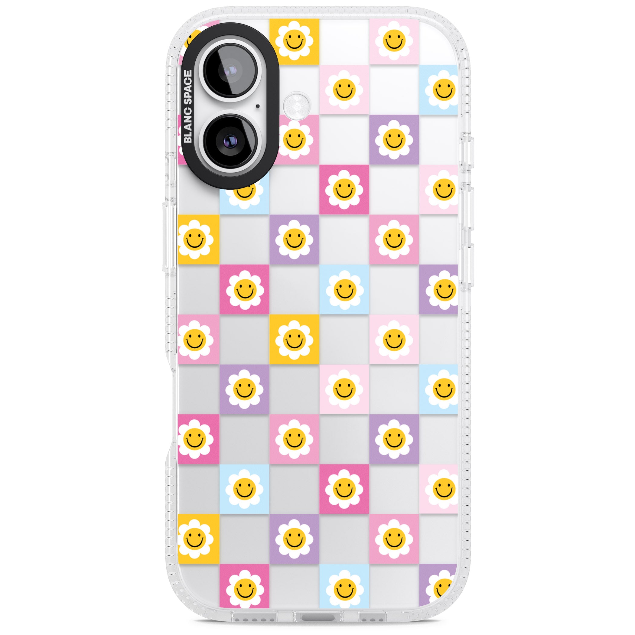 Daisy Squares Pattern iPhone 17 Impact Air Clear Phone Case