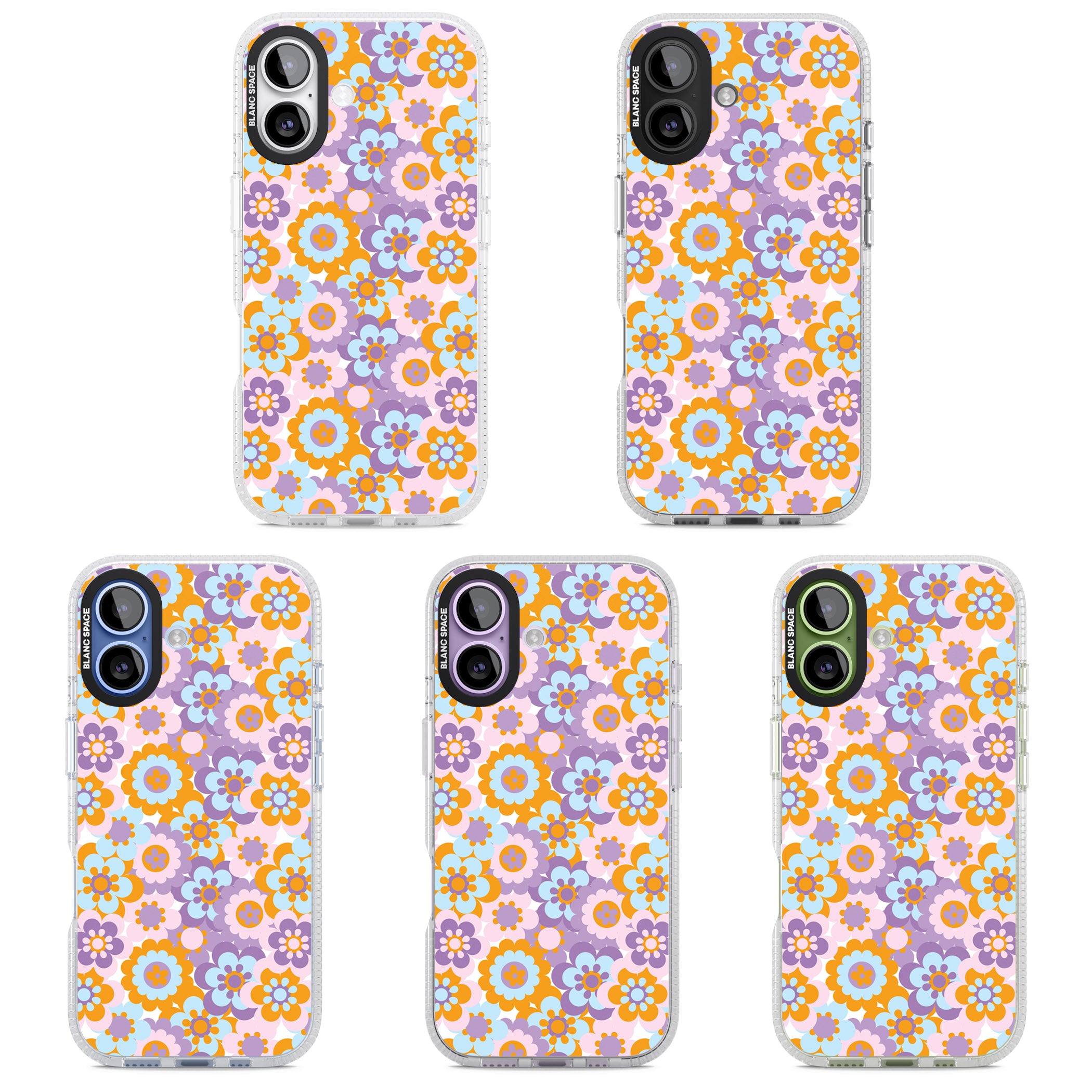 Flower Power Pattern iPhone 17 Impact Air Clear Phone Case APT Impact Protection