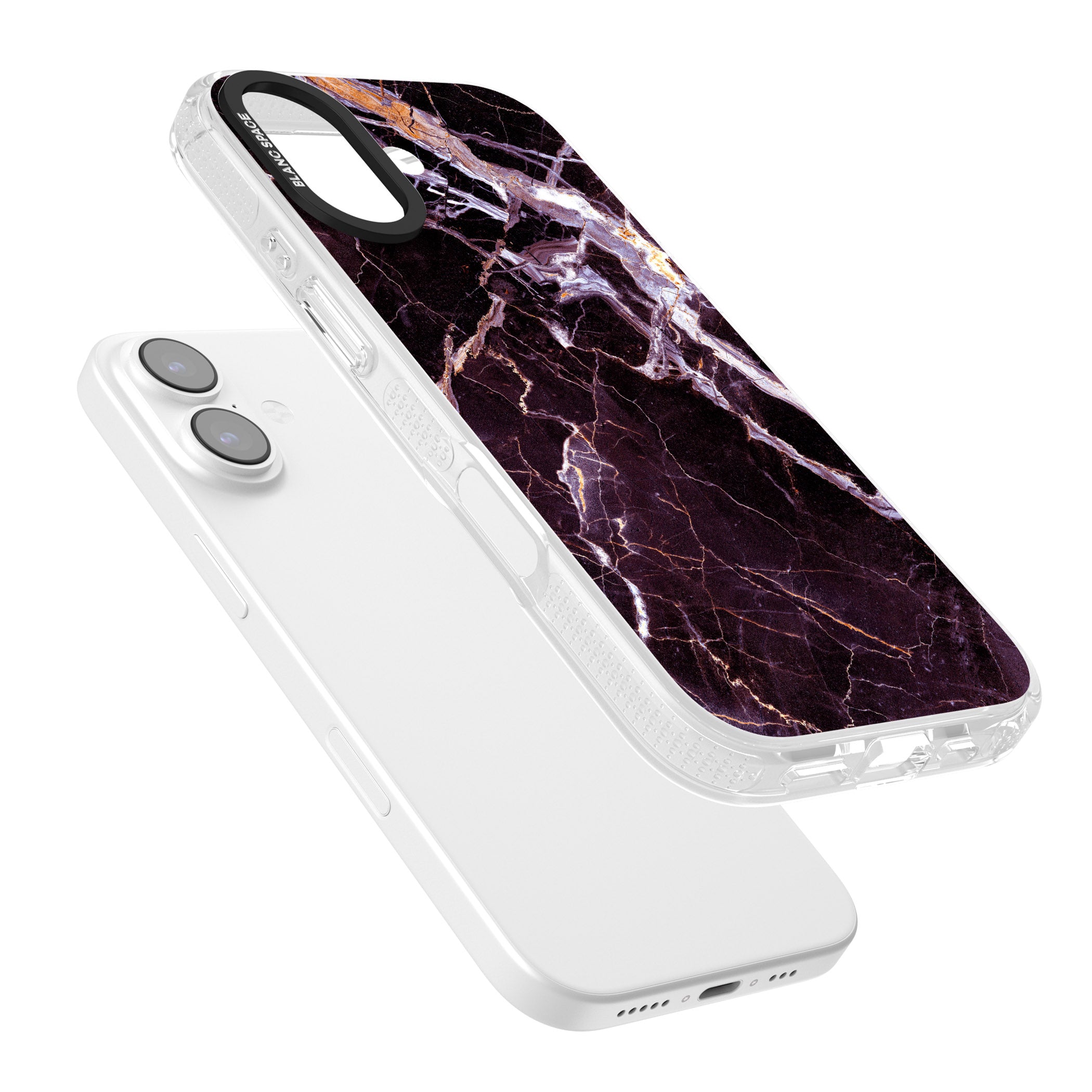 Violet Shatter Marble iPhone 17 Impact Air Clear Phone Case Colours