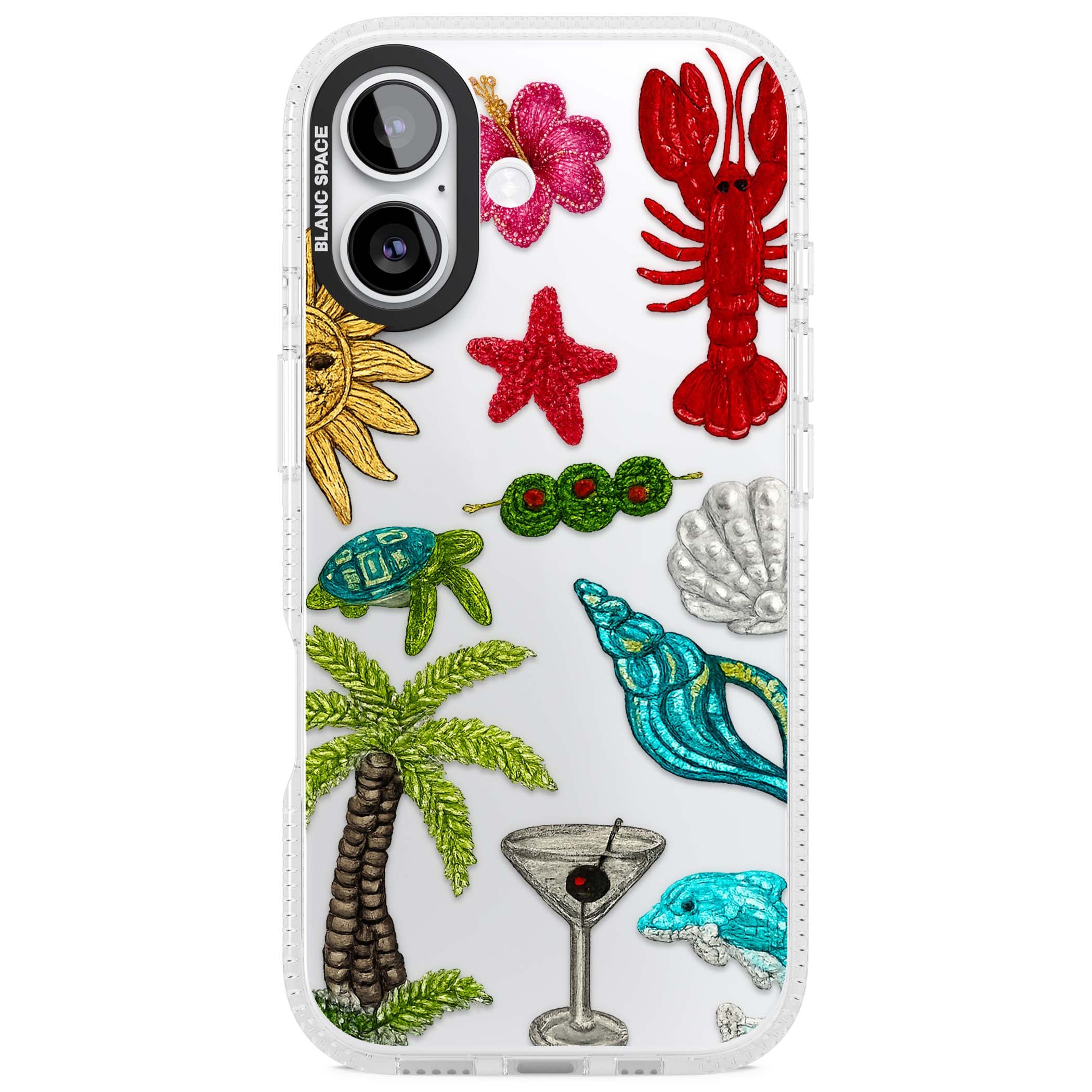 Painted Coastal Pattern coastal iPhone case | Clear Case Impact Air case for iPhone 17
